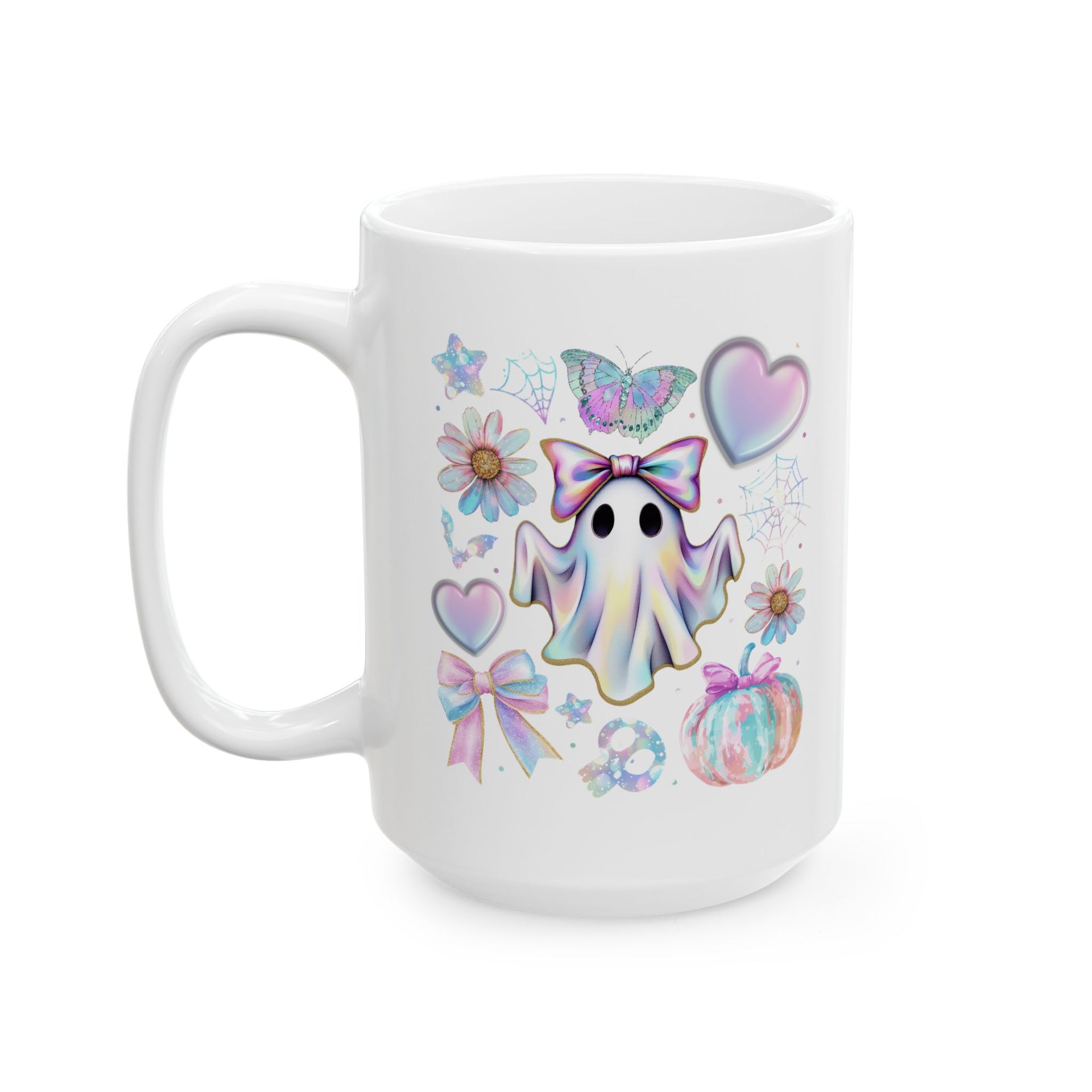 Girly Halloween Ghost, Floral Ghost Cup