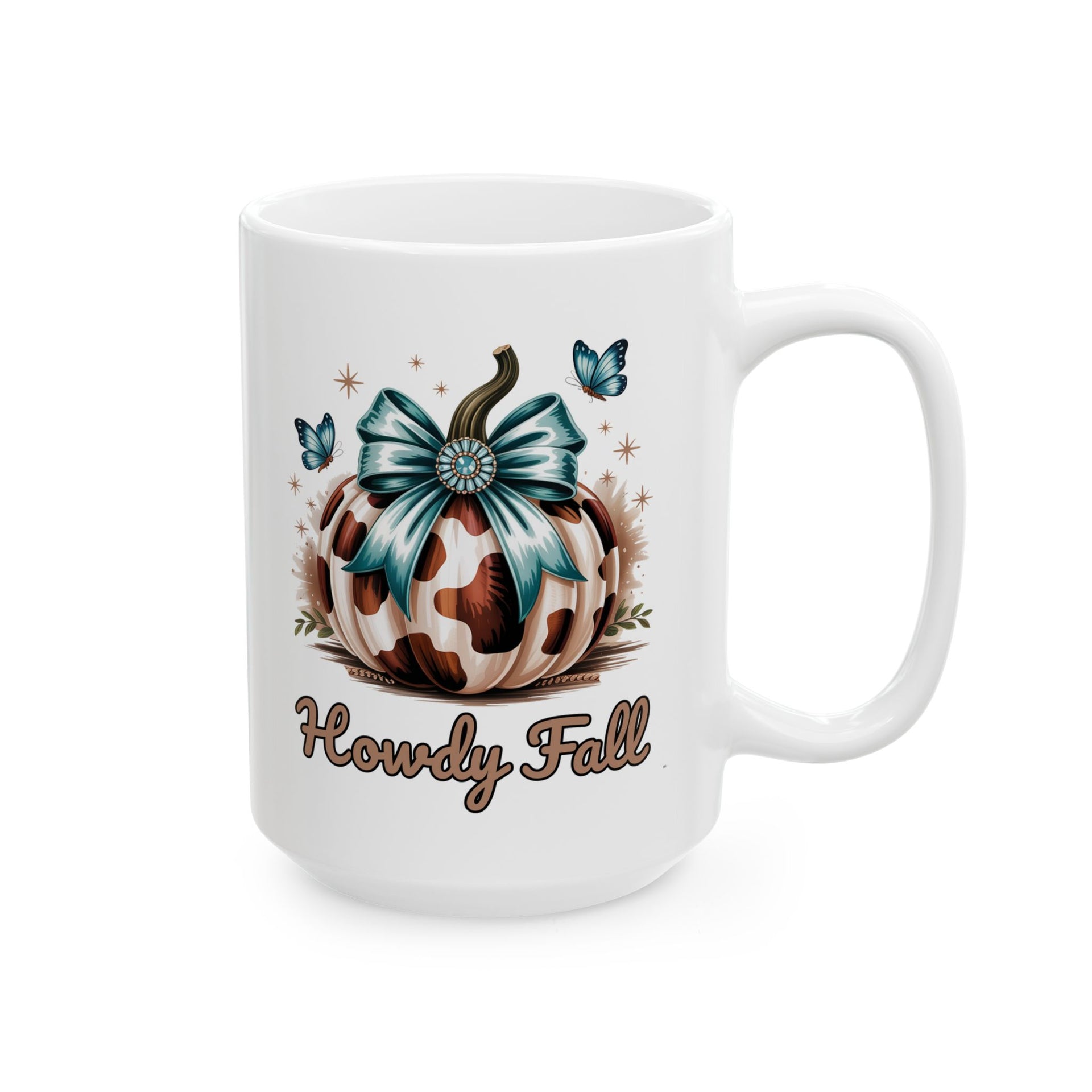Howdy Fall Western Pumpkin Cowhide Cup