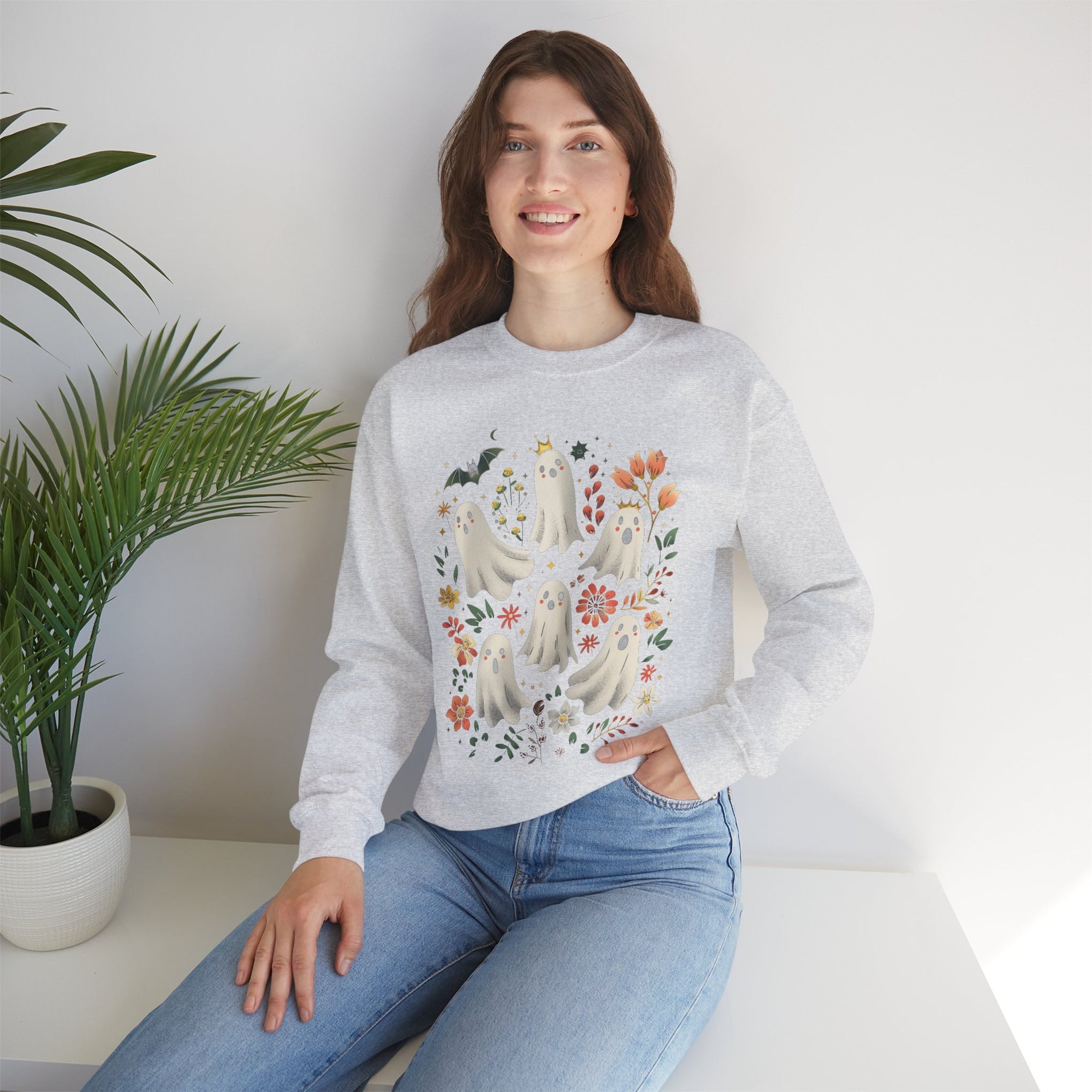 Ghost Spooky Season Pumpkin Halloween Sweatshirt, Halloween Sweatshirt