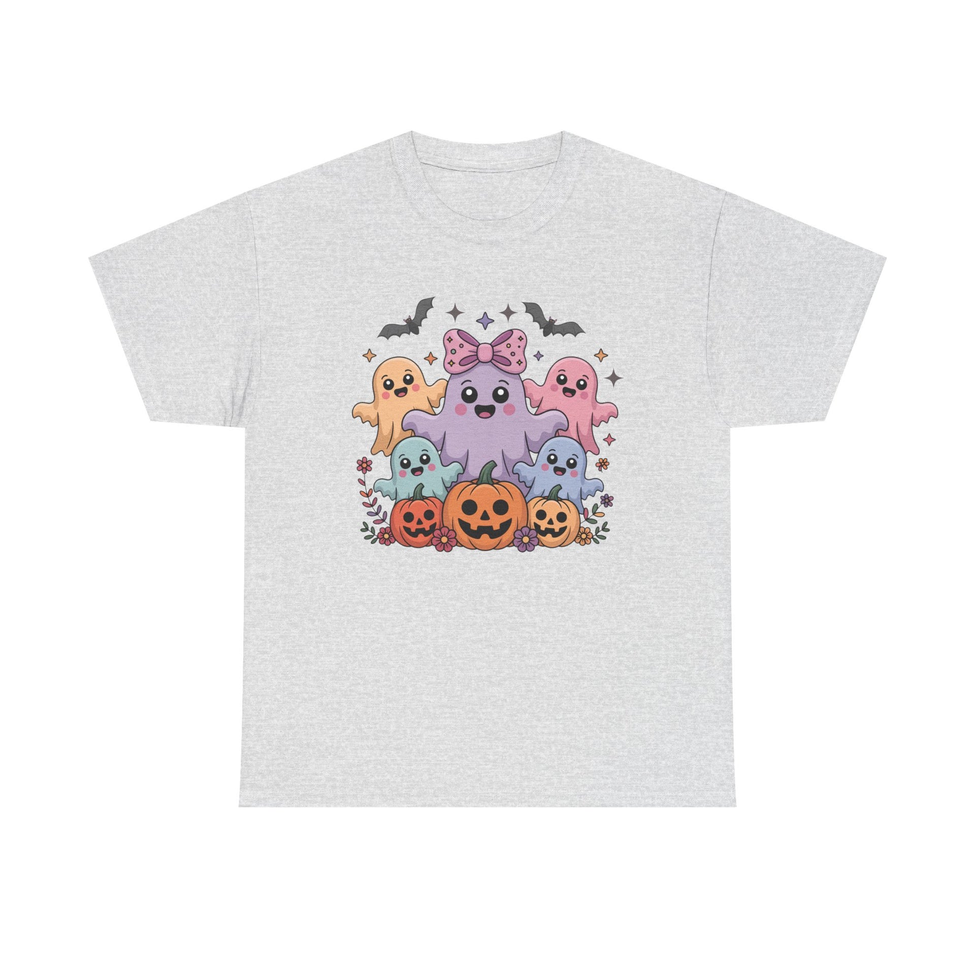 Halloween Tee - Iridescent Coquette Ghost Unisex Heavy Cotton Shirt