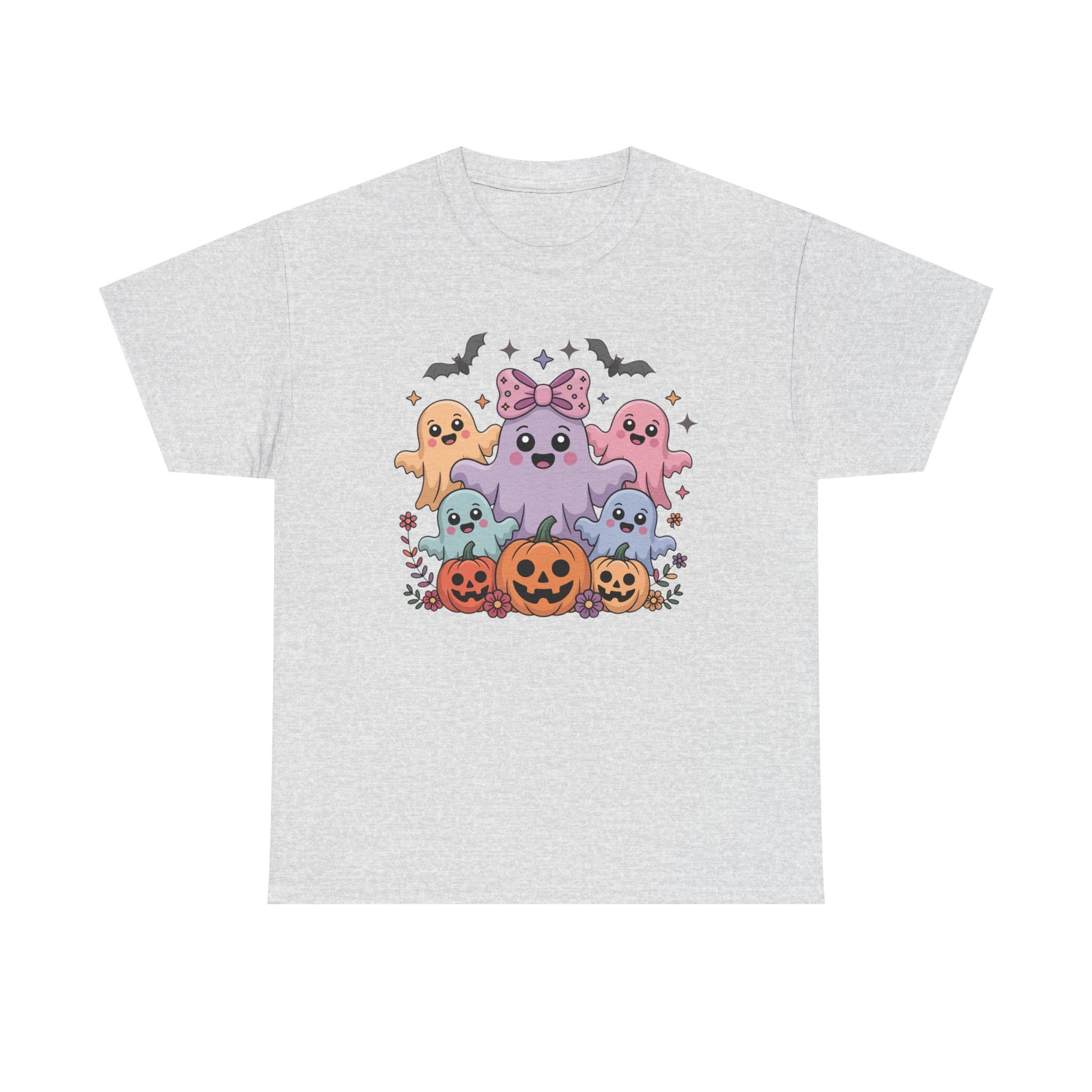 Halloween Tee - Iridescent Coquette Ghost Unisex Heavy Cotton Shirt