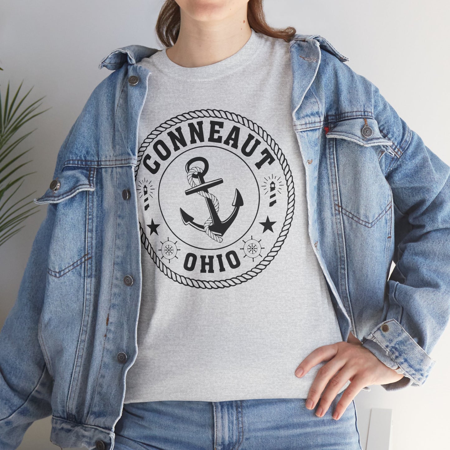 Conneaut Ohio with anchor Tee Shirt, Home Town Gift, Unisex Cotton Shirt,Home Town Love, Comfy Apparel, Cozy Family Tee