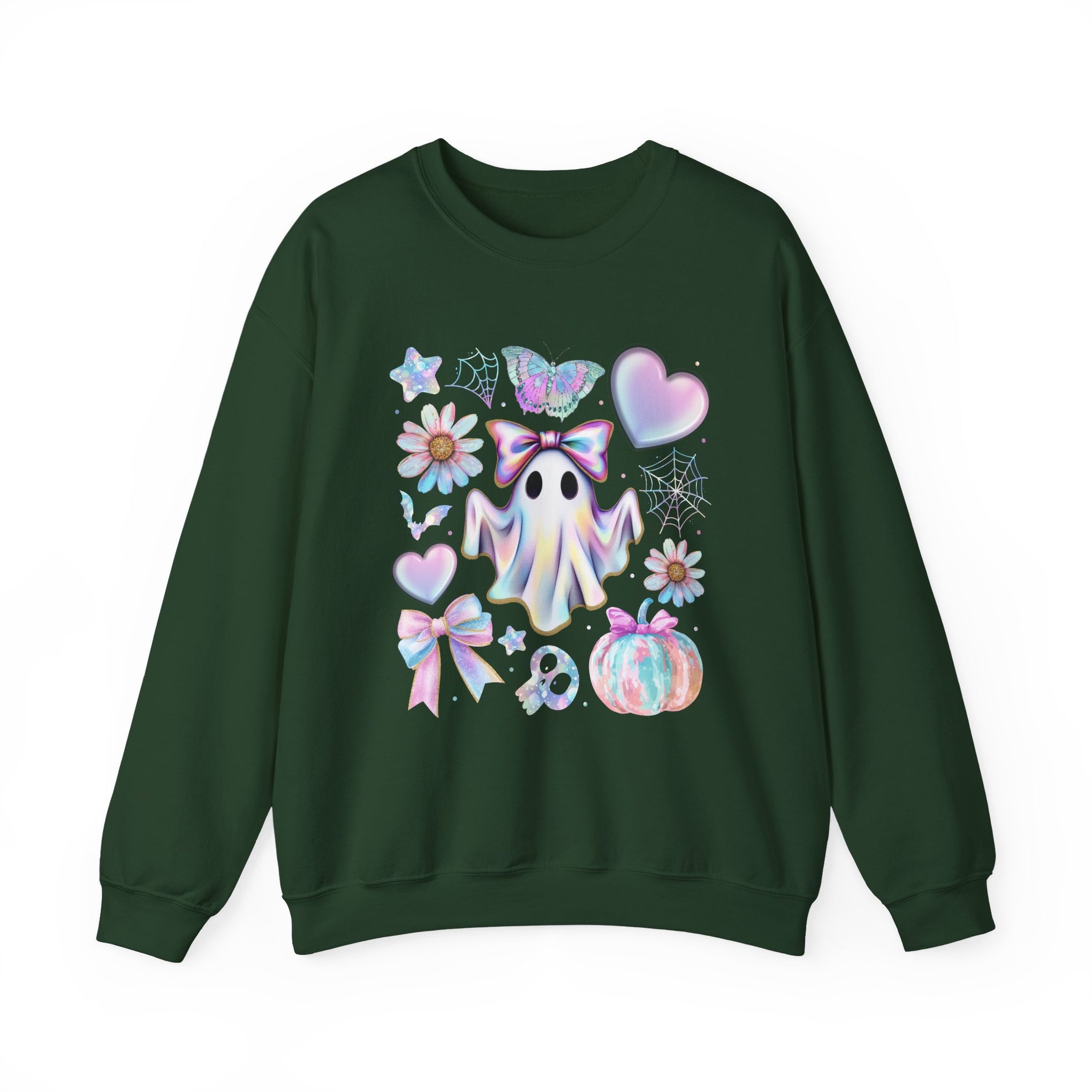 Girly Halloween Ghost, Floral Ghost Sweatshirt, Halloween Sweatshirt