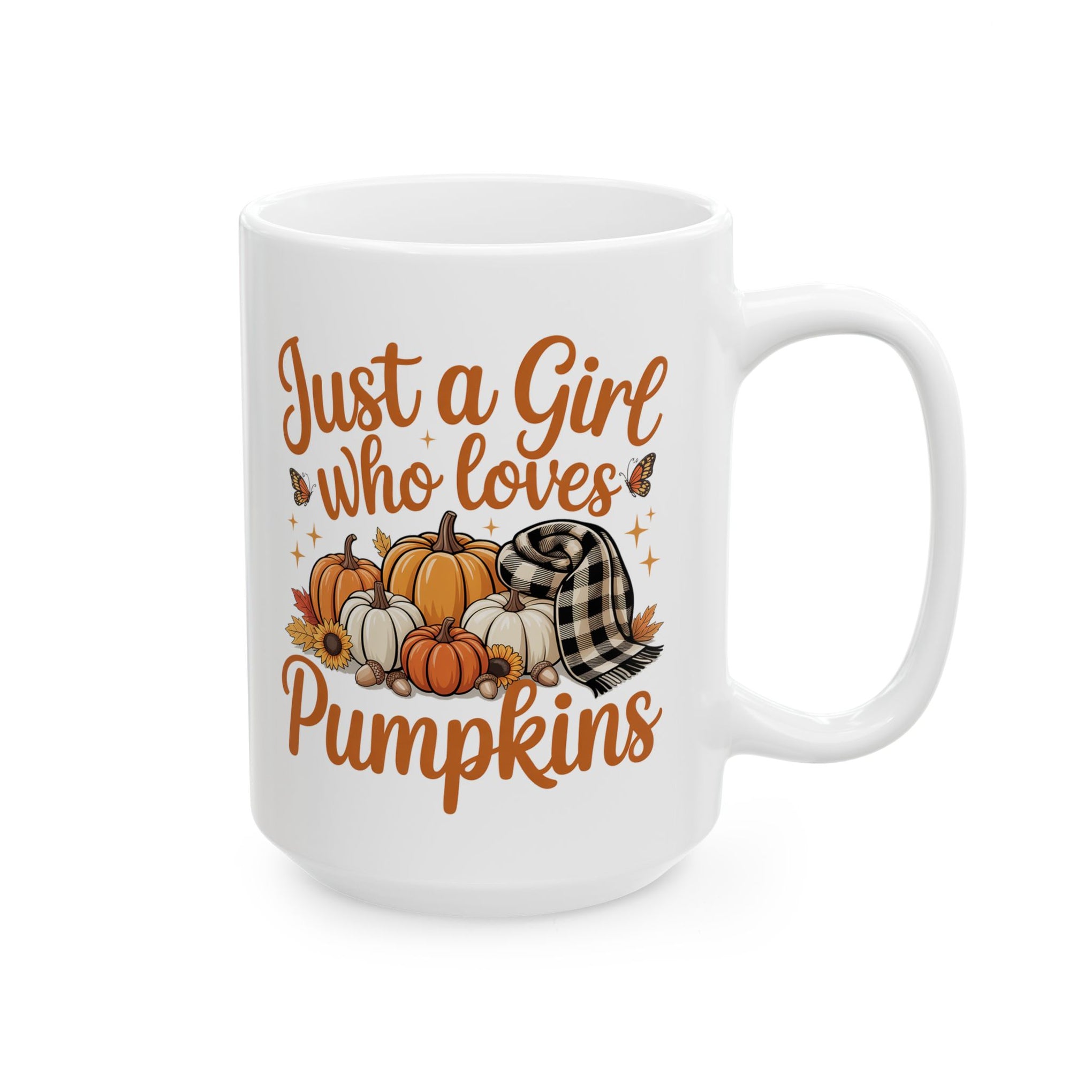 Just a Girl Who Loves Pumpkins Ceramic Mug (11oz, 15oz) - Halloween Cup