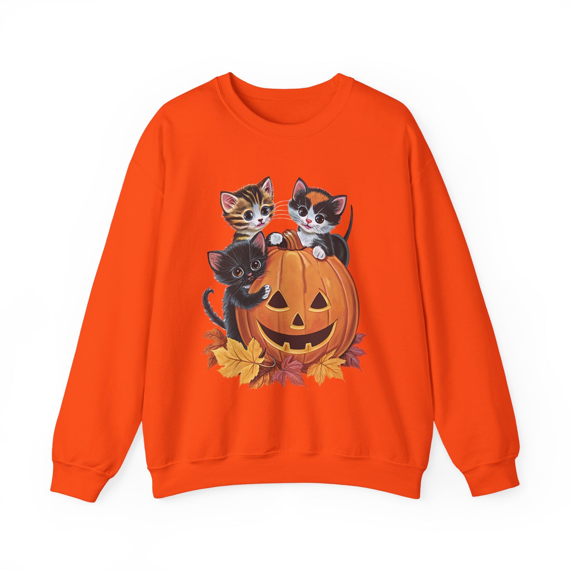 Cute Kittens Halloween Pumpkin Sweatshirt