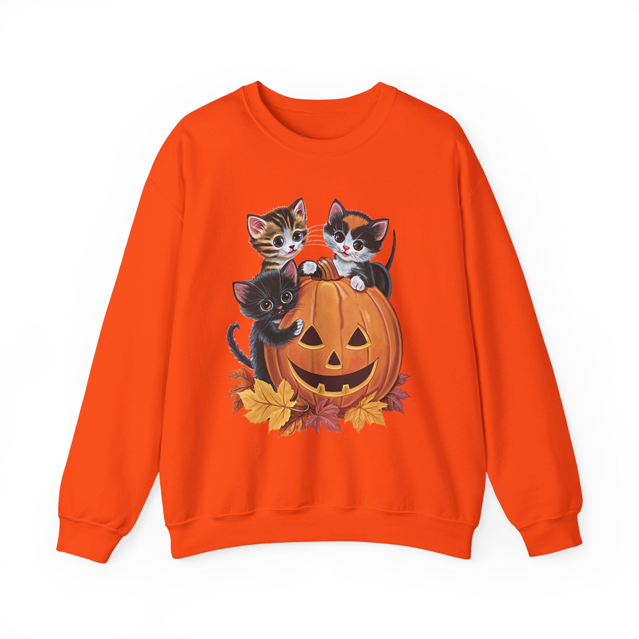 Cute Kittens Halloween Pumpkin Sweatshirt