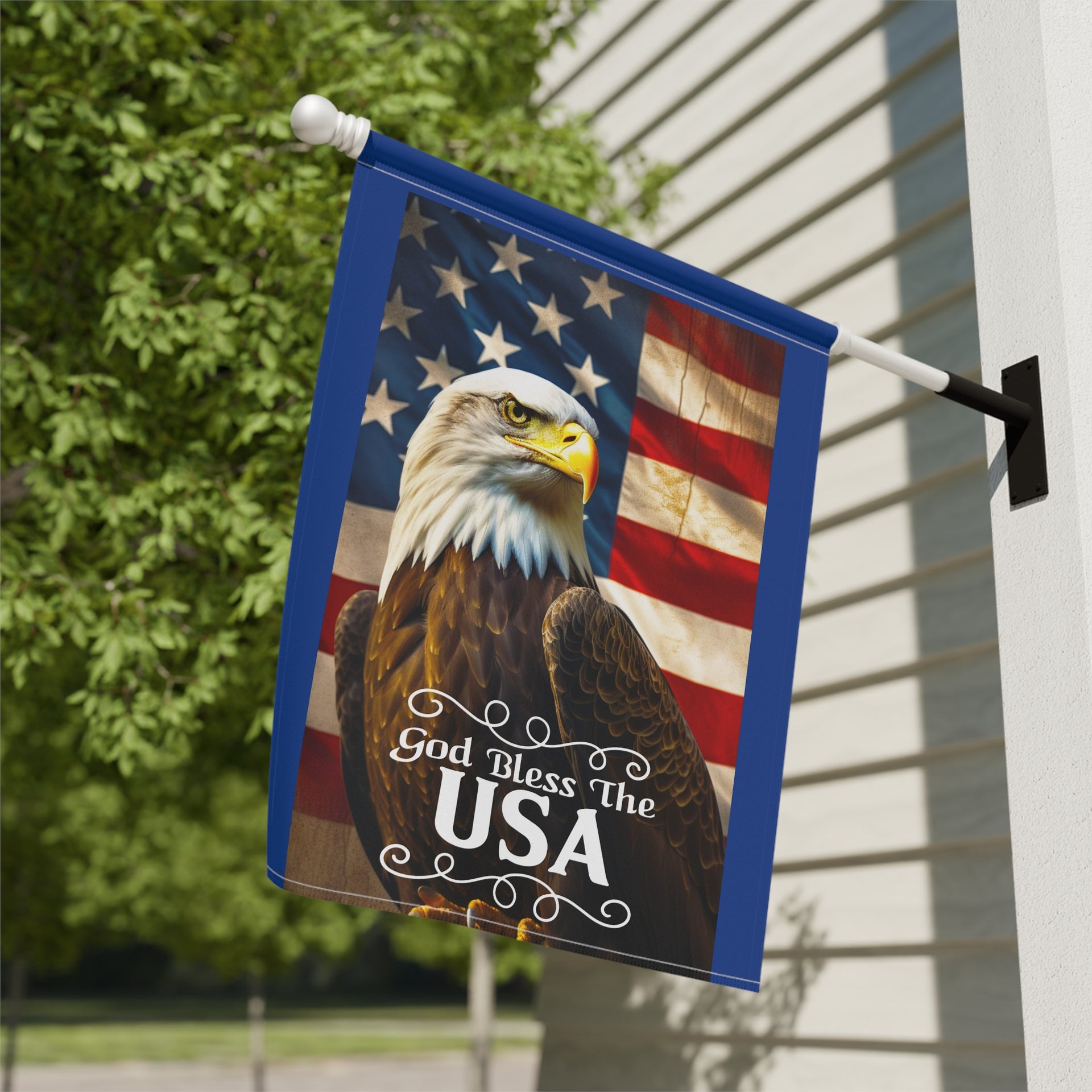 God Bless America Whimsical Garden Banner, Playful Outdoor Sign, Dragon Decoration, Unique Yard Art, Sarcastic Home Decor, Garden Humor
