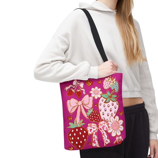Boho Strawberry Coquette Pattern Bag