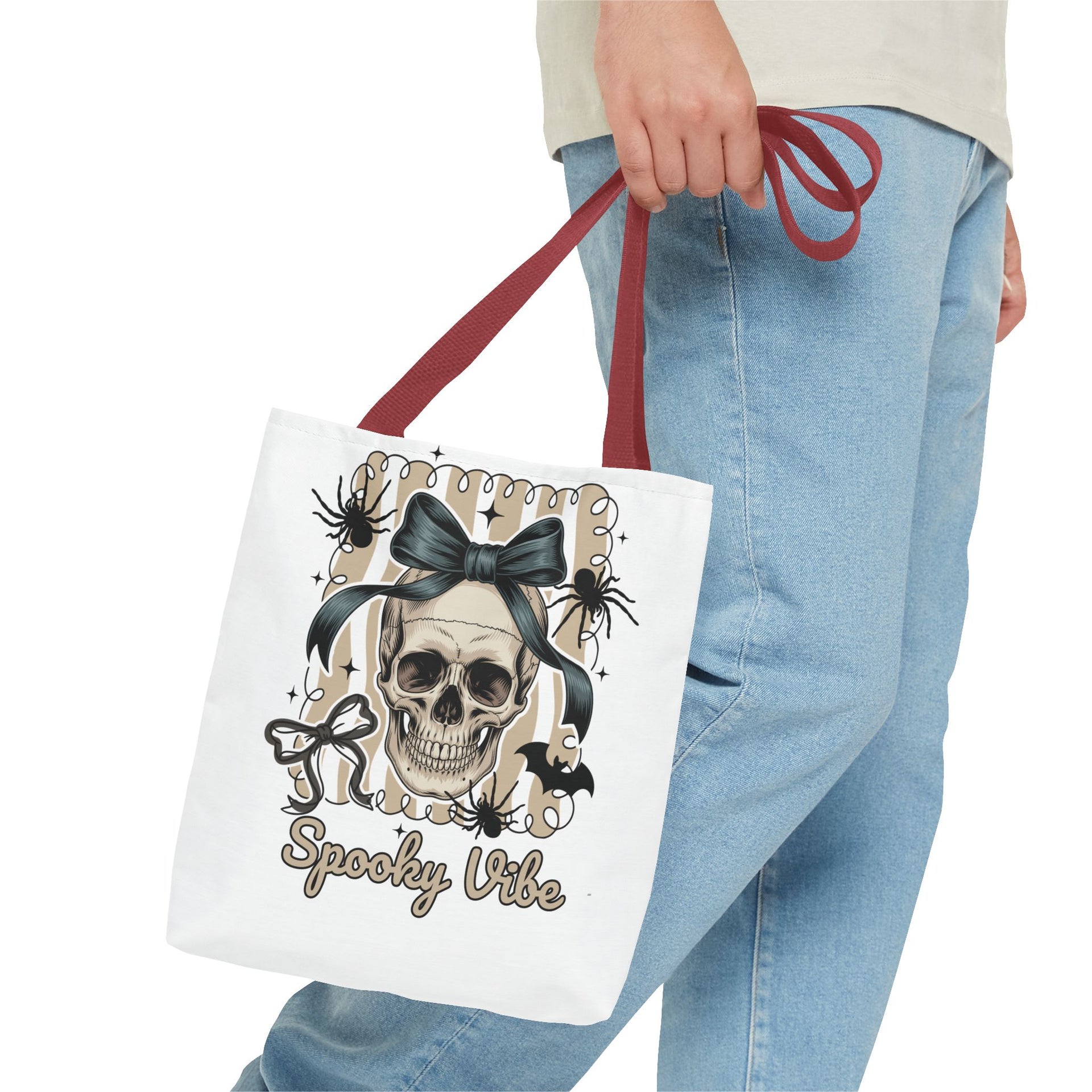 Halloween Coquette Bow Skull Preppy Bag