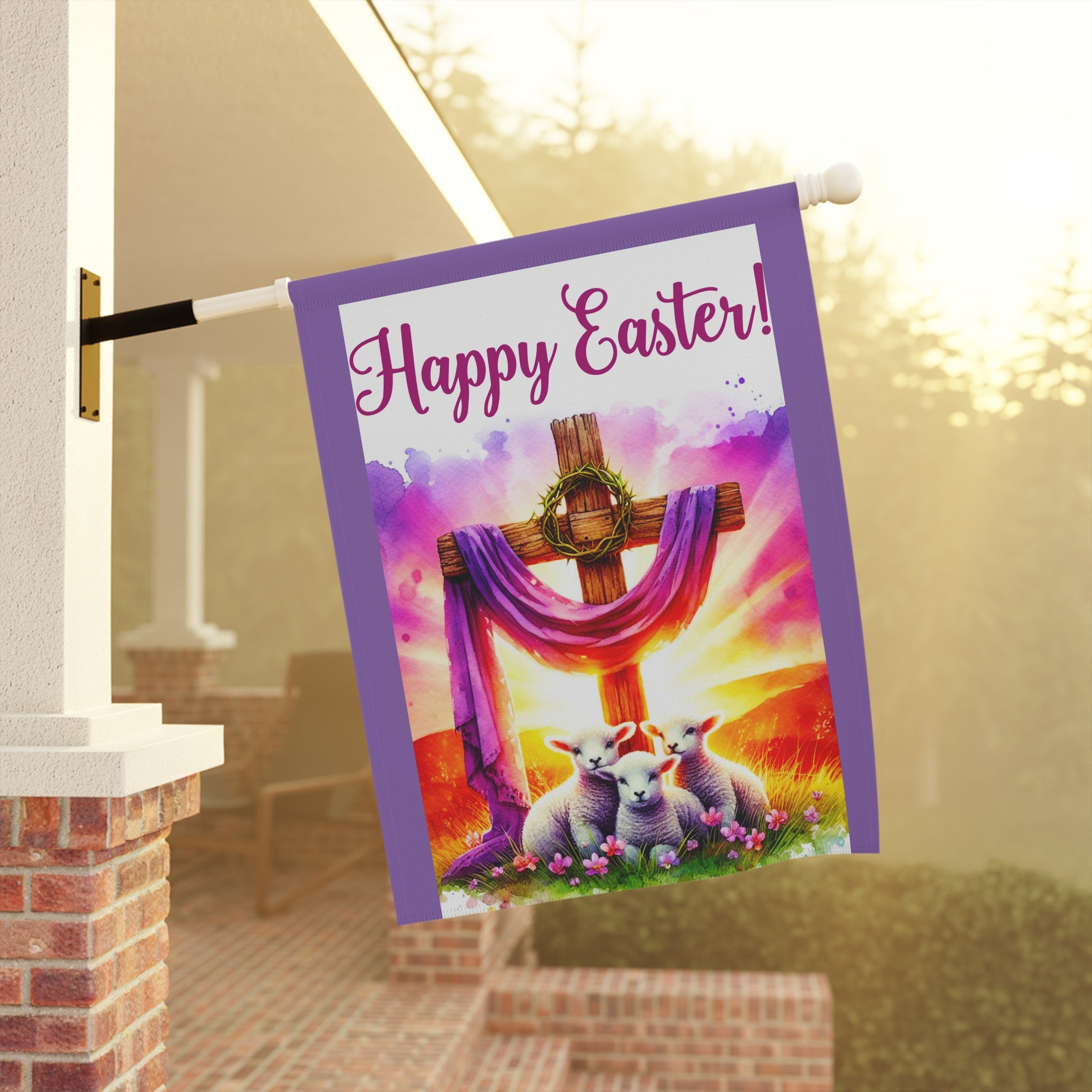 Happy Easter Whimsical Garden Banner, Playful Outdoor Sign, Dragon Decoration, Unique Yard Art, Sarcastic Home Décor, Garden Humor