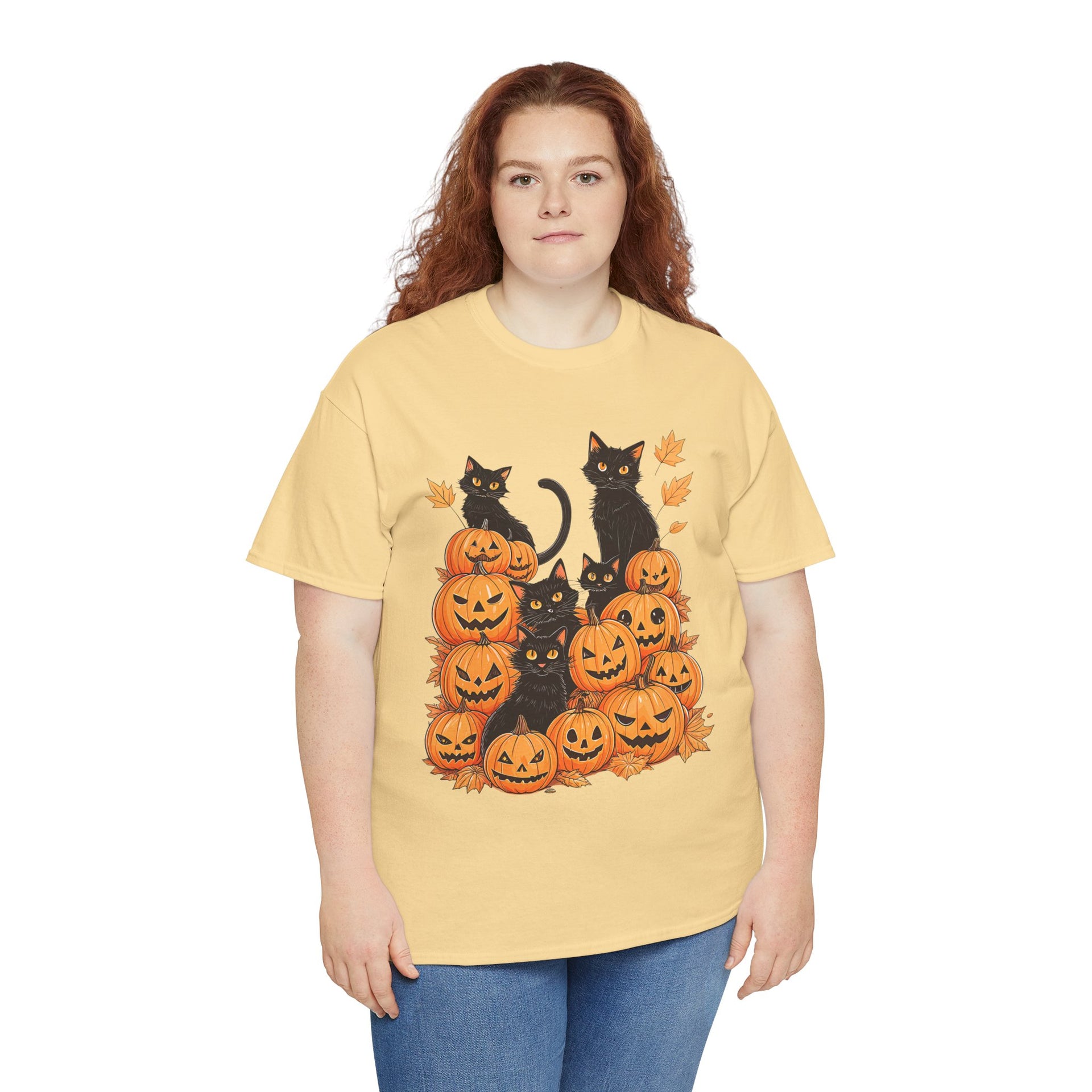 Halloween Black Cat Pumpkin, Halloween Shirt