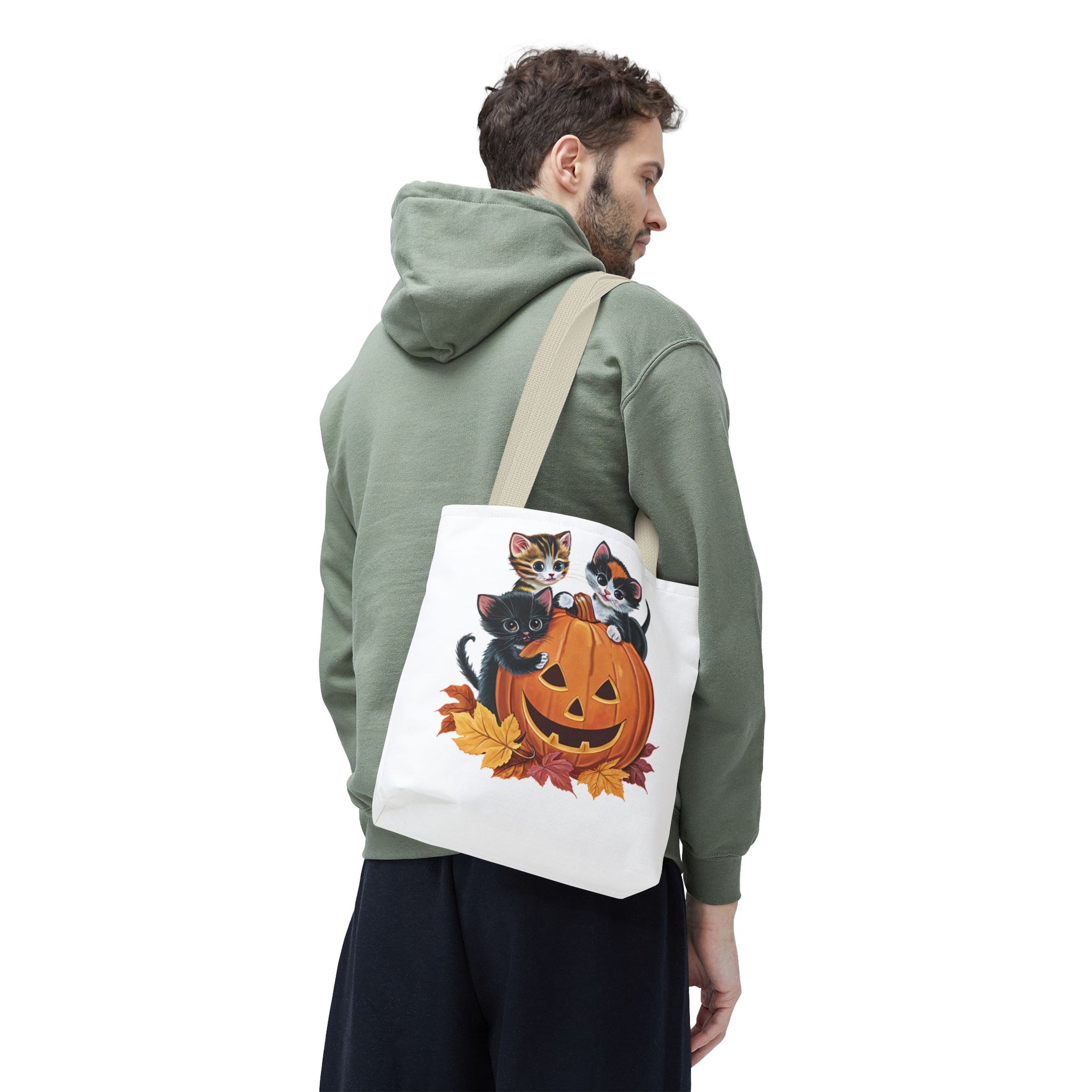Cute Kittens Halloween Pumpkin Bag, Cute Halloween, Retro Halloween Bag