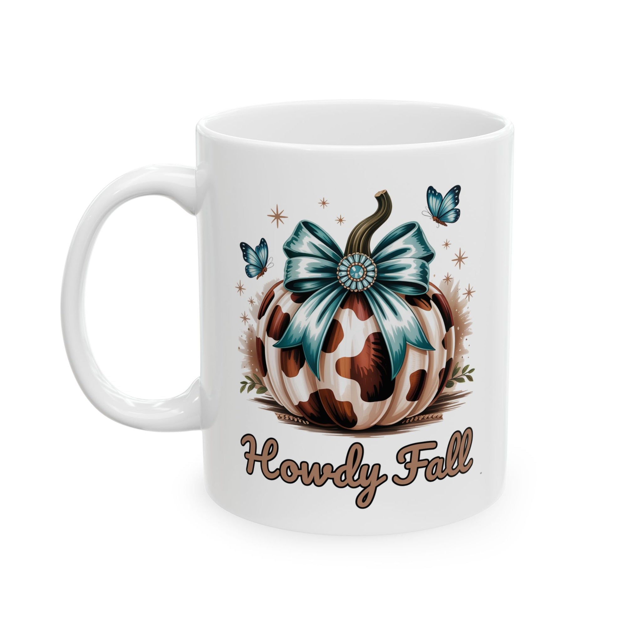 Howdy Fall Western Pumpkin Cowhide Cup