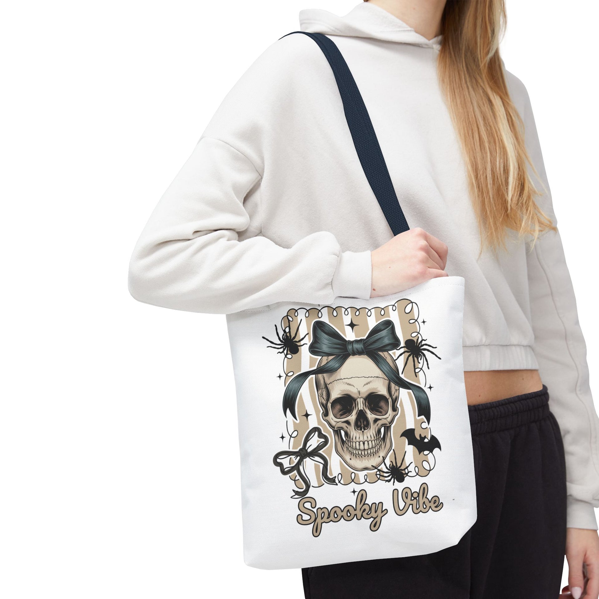 Halloween Coquette Bow Skull Preppy Bag