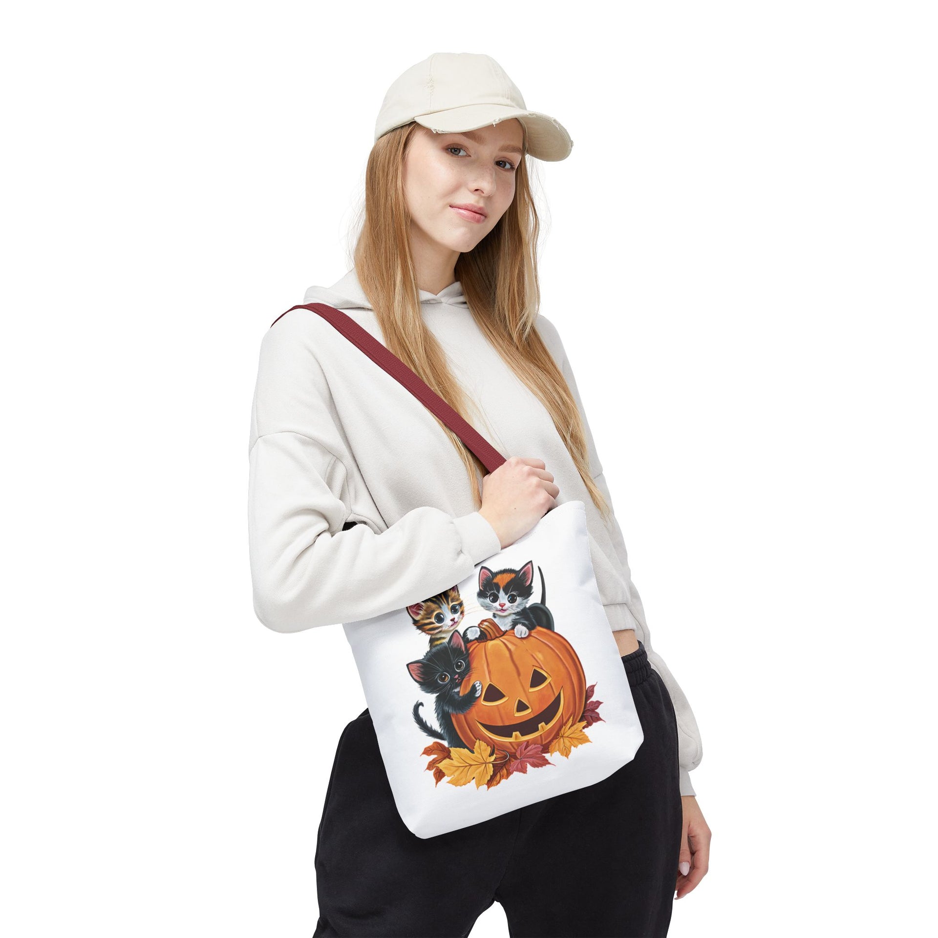 Cute Kittens Halloween Pumpkin Bag, Cute Halloween, Retro Halloween Bag