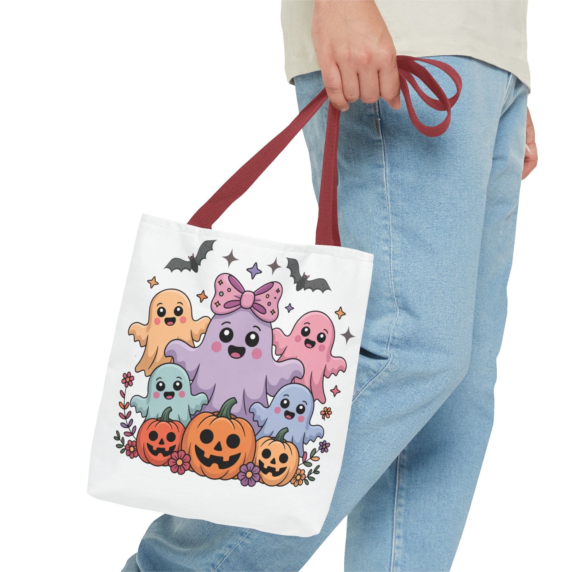 Tote Bag Iridescent Coquette Ghost Halloween Fall Bag