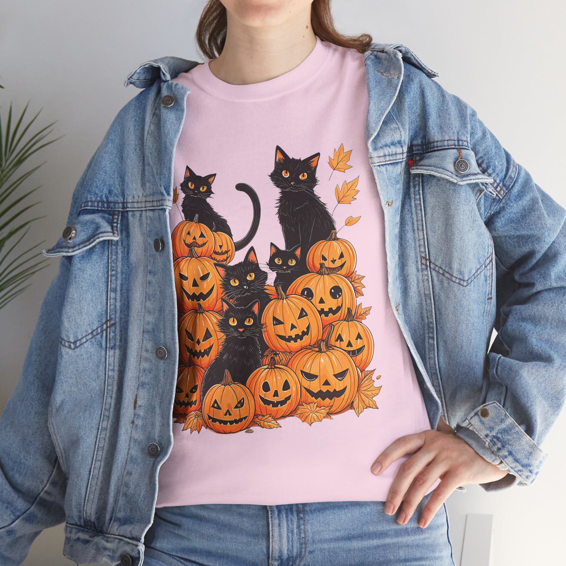Halloween Black Cat Pumpkin, Halloween Shirt