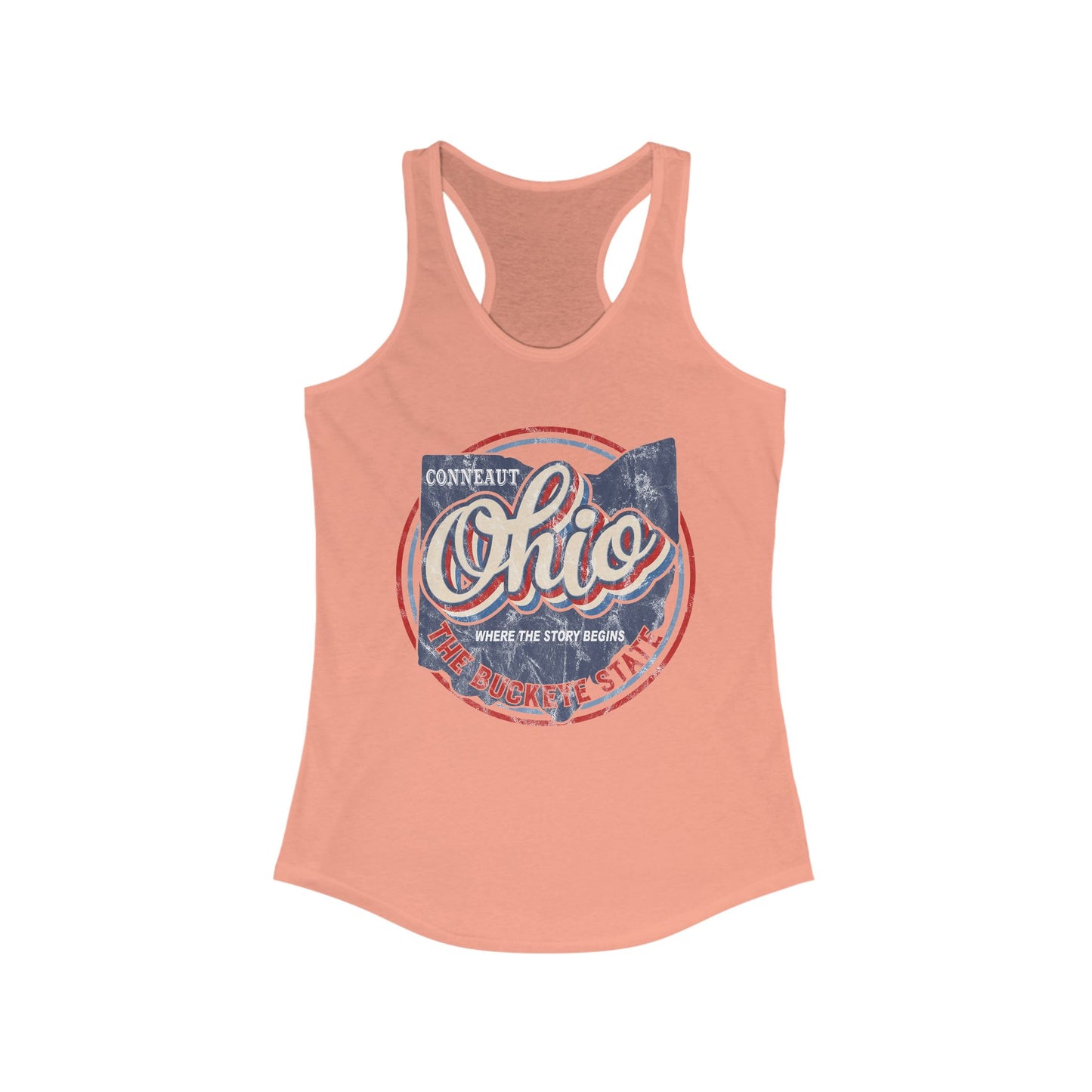 Women's Racerback Tank - Born and Raised in Conneaut, Ohio