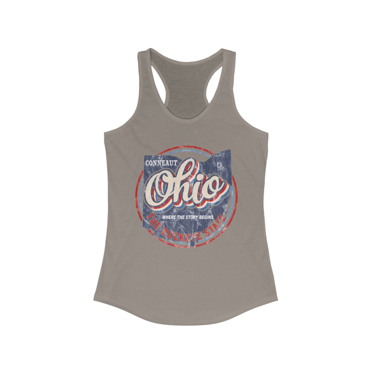 Women's Racerback Tank - Born and Raised in Conneaut, Ohio