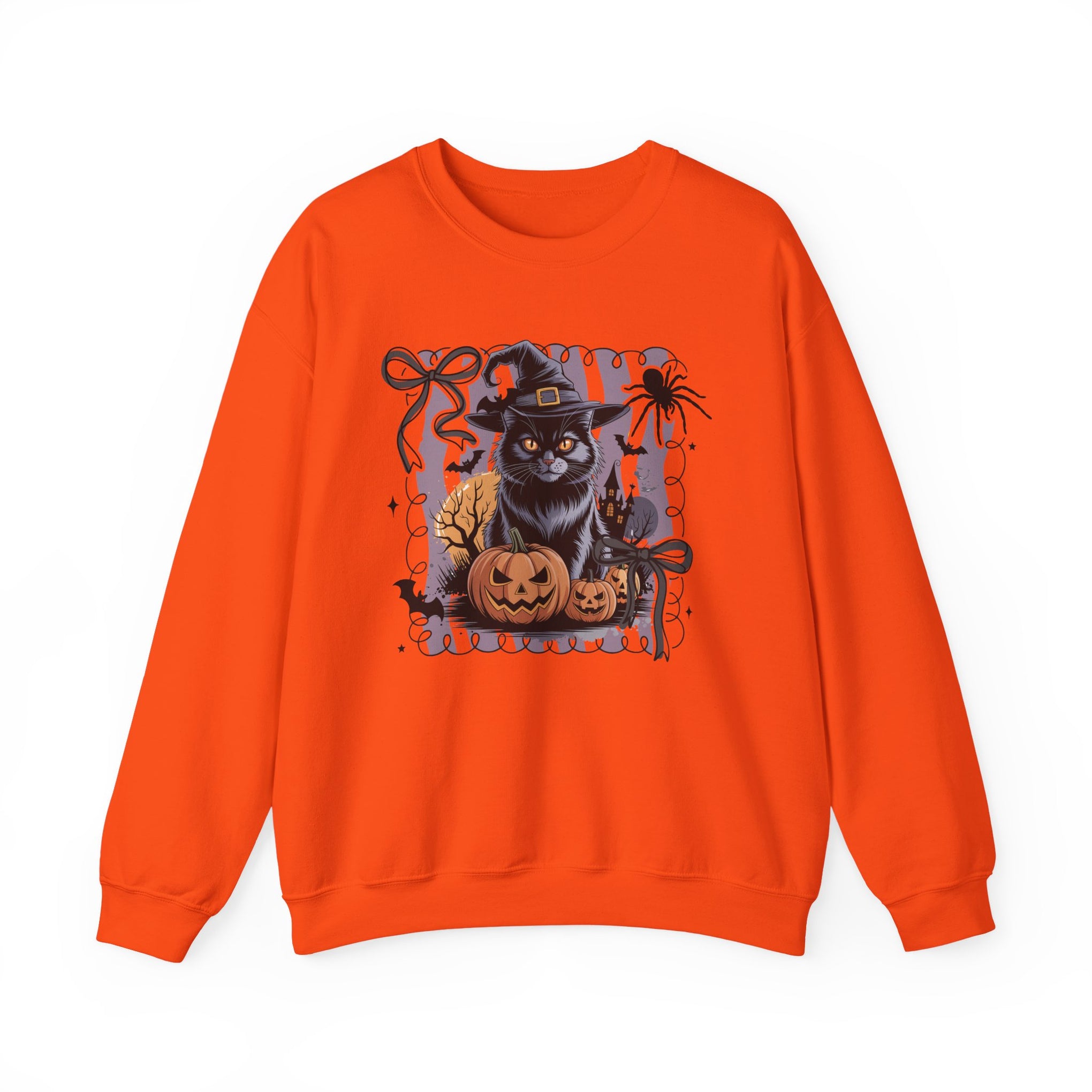 Preppy Black Cat, Retro Halloween Sweatshirt, Halloween Sweatshirt