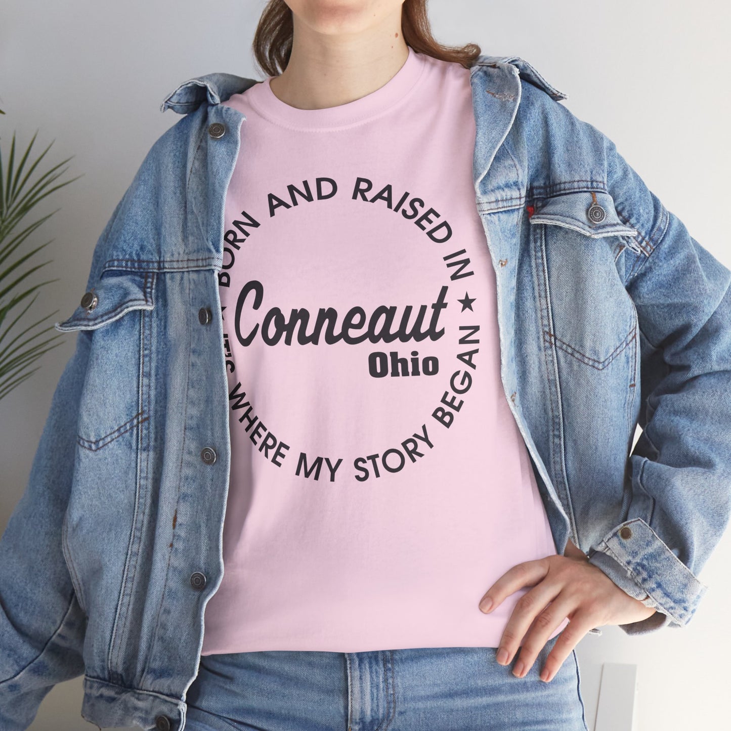 Born And Raised Where My Story Began Conneaut Ohio Tee Shirt, Home Town Gift, Unisex Cotton Shirt,Home Town Love, Comfy Apparel, Cozy Family Tee