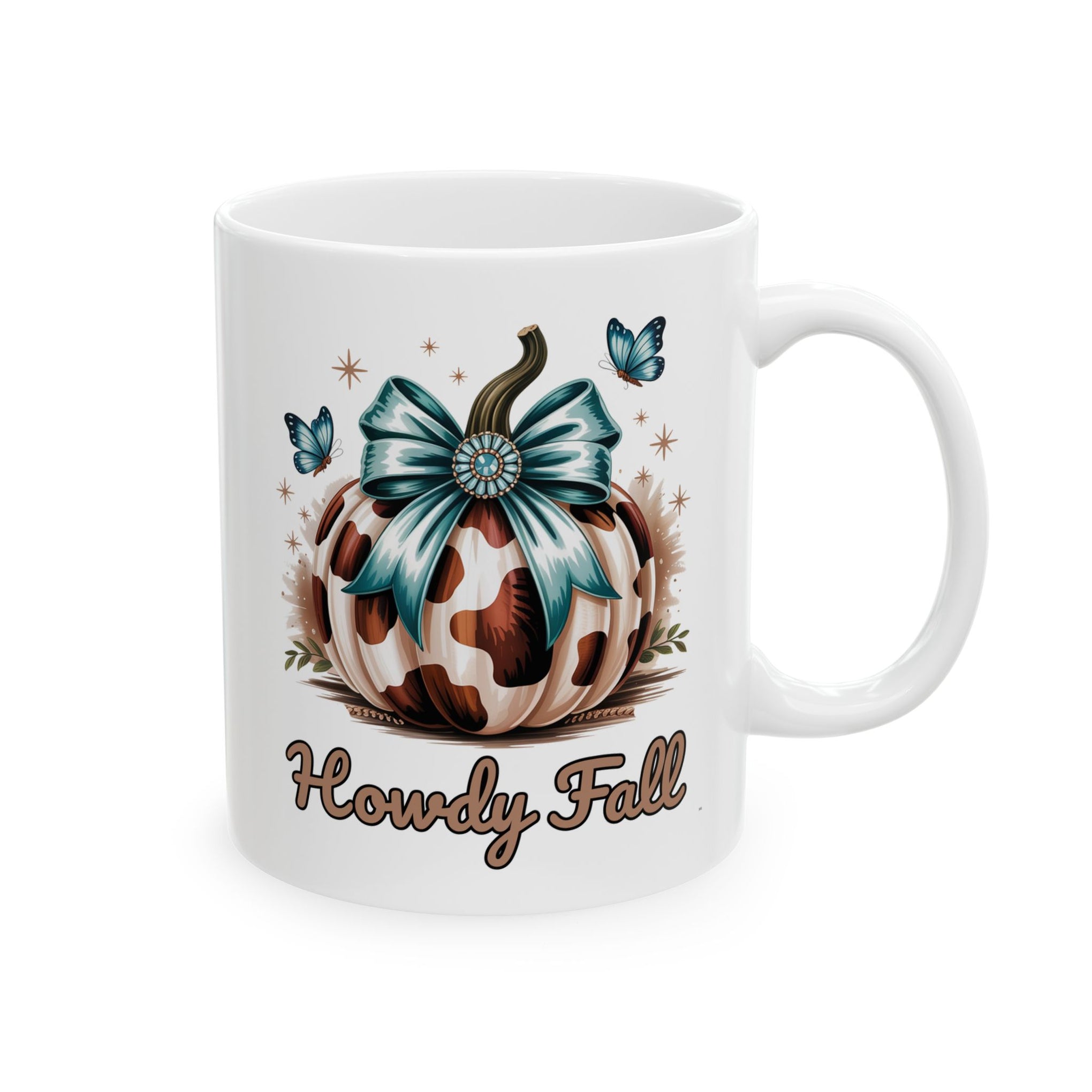 Howdy Fall Western Pumpkin Cowhide Cup