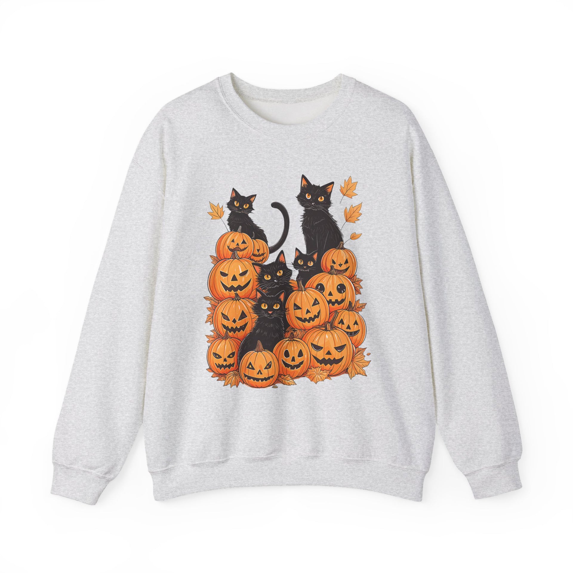 Halloween Black Cat Pumpkin Sweatshirt