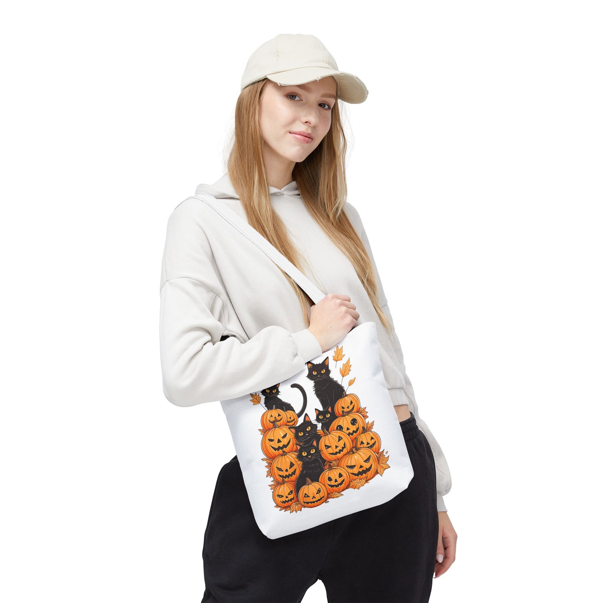 Halloween Black Cat Pumpkin Bag, Cute Halloween Must Halloween, Retro Halloween Bag