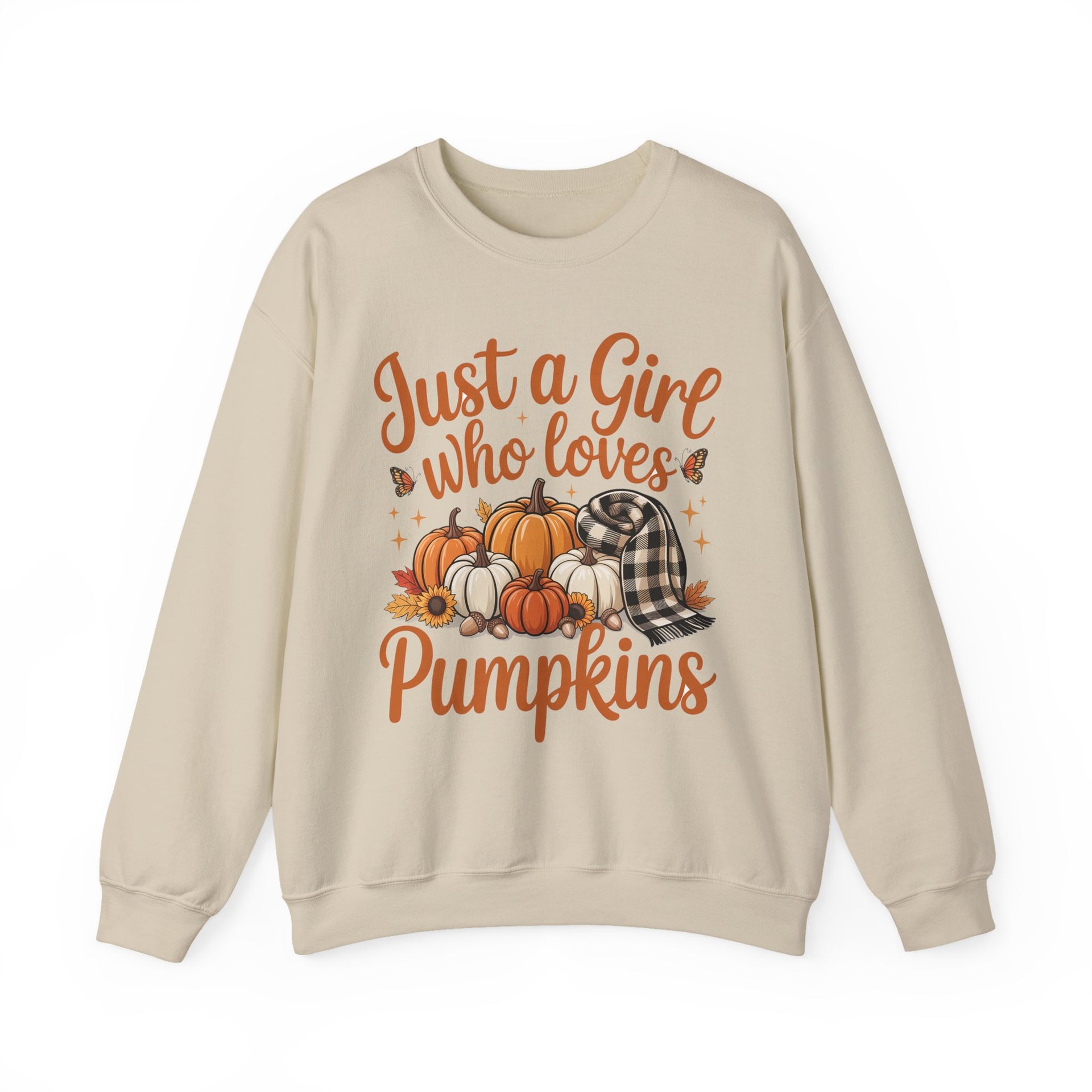 Just a Girl Who Loves Pumpkins, Fall , Cozy Sweatshirt, Halloween Sweatshirt