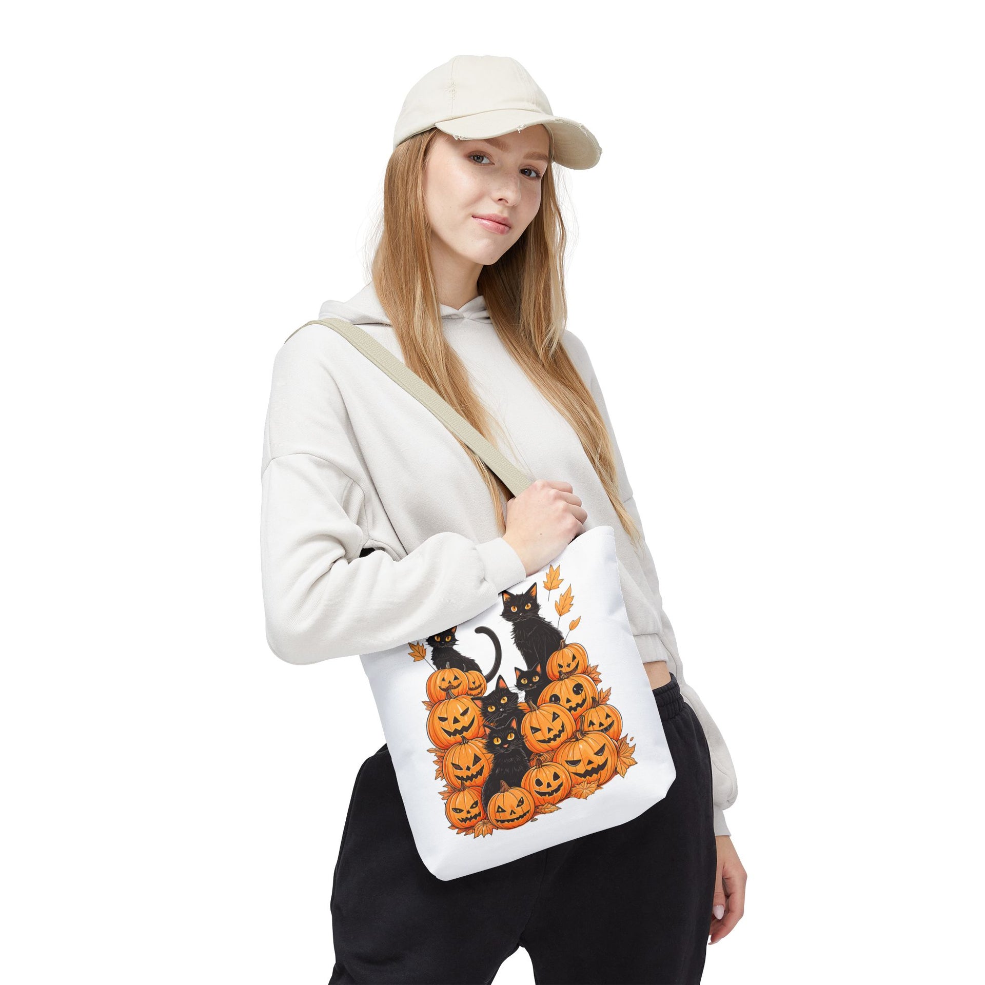 Halloween Black Cat Pumpkin Bag, Cute Halloween Must Halloween, Retro Halloween Bag