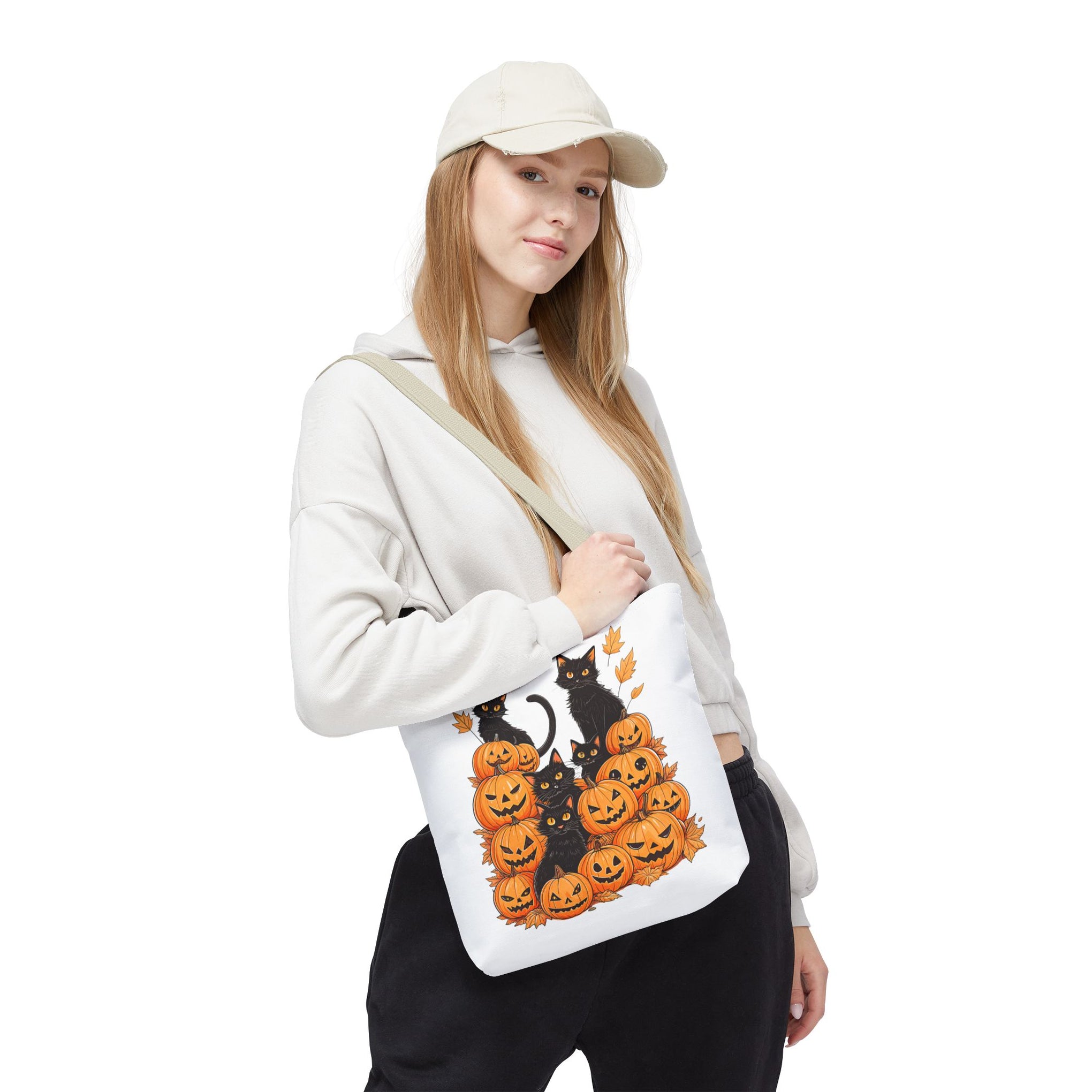 Halloween Black Cat Pumpkin Bag, Cute Halloween Must Halloween, Retro Halloween Bag