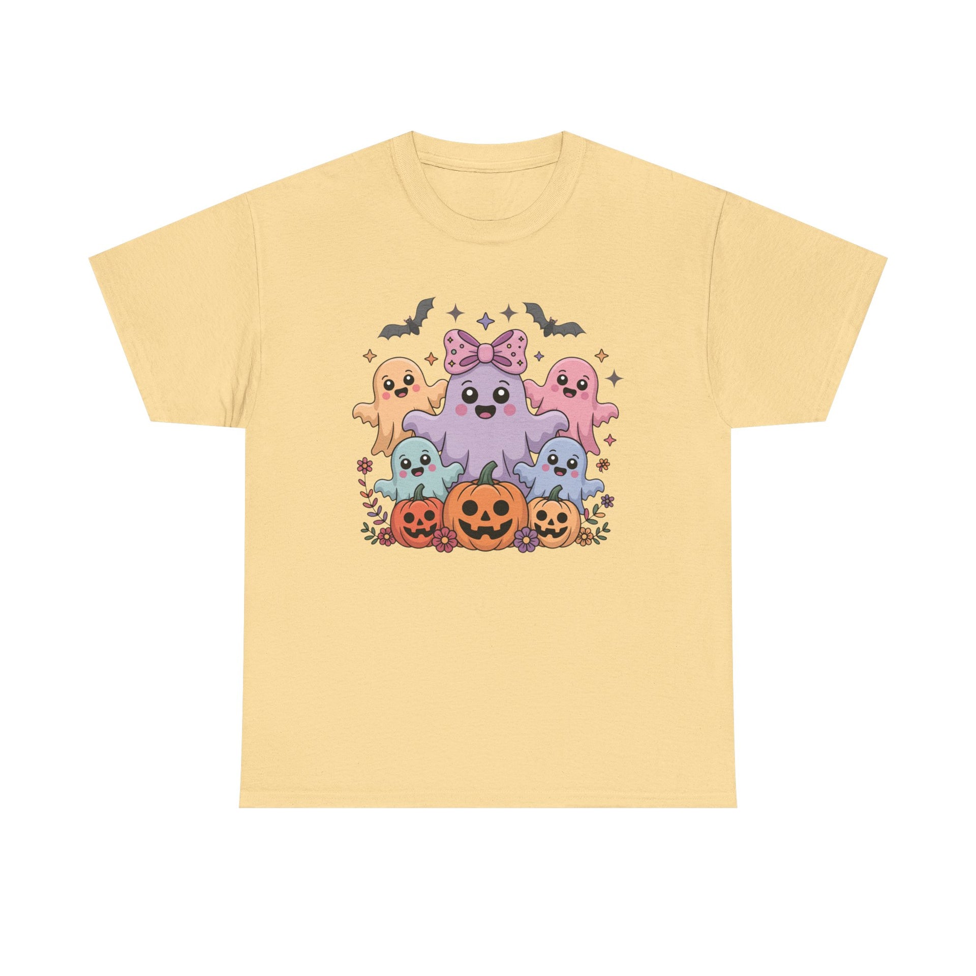 Halloween Tee - Iridescent Coquette Ghost Unisex Heavy Cotton Shirt