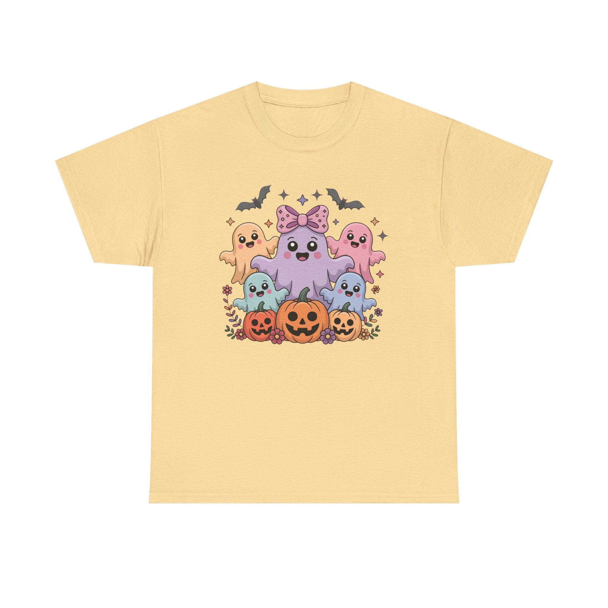 Halloween Tee - Iridescent Coquette Ghost Unisex Heavy Cotton Shirt