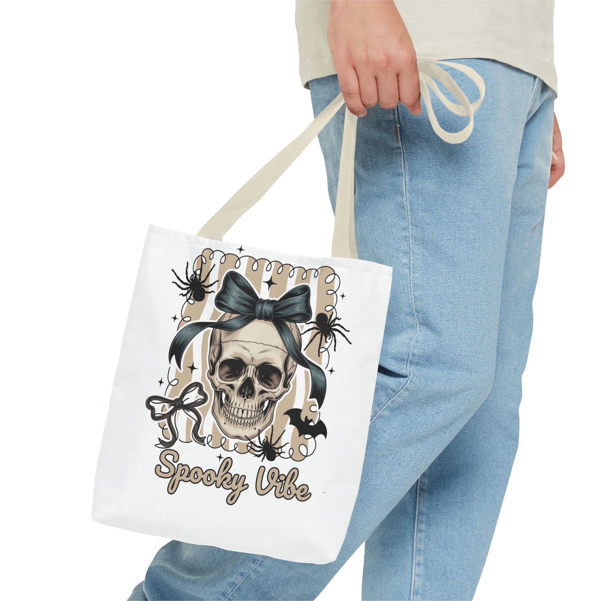 Halloween Coquette Bow Skull Preppy Bag