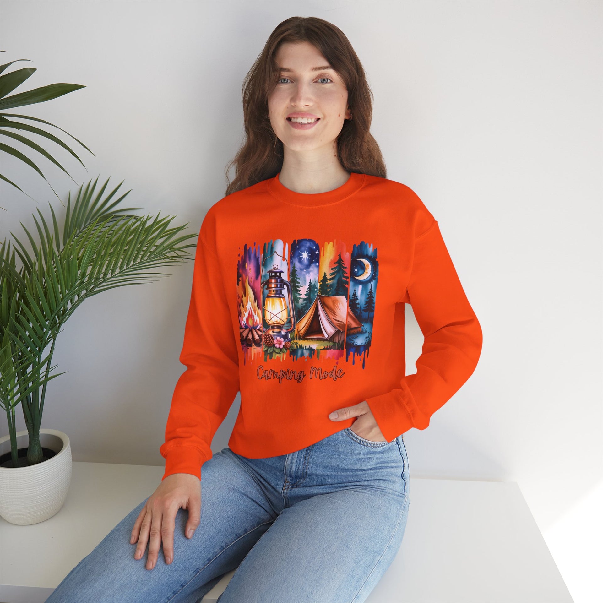 Camping Mode brush stroke Sweatshirt - Vintage Style Fall Season Sweatshirt