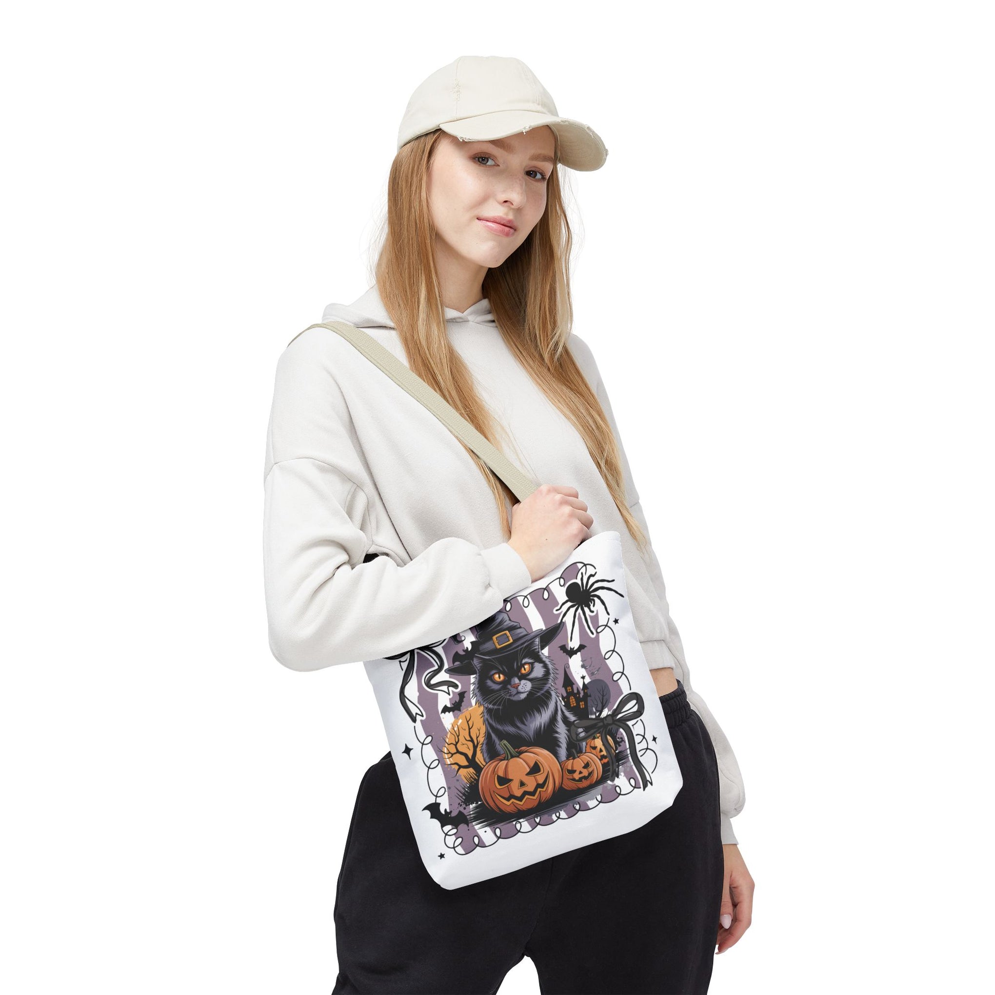 Preppy Black Cat, Retro Halloween Bag, Cute Halloween Must Halloween, Retro Halloween Bag