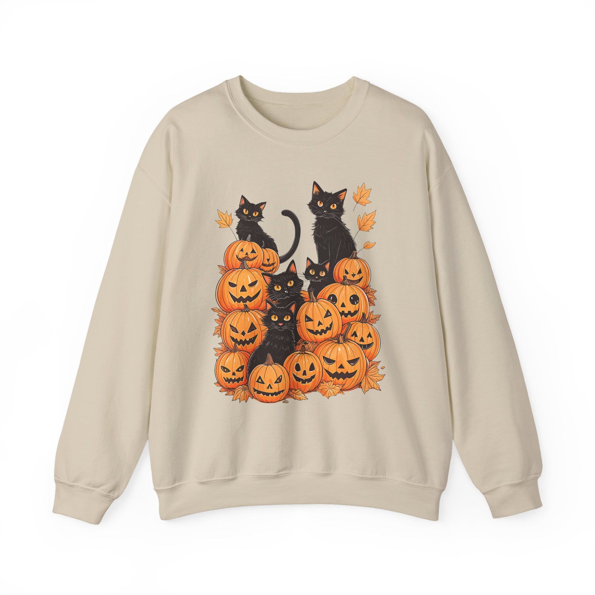 Halloween Black Cat Pumpkin Sweatshirt