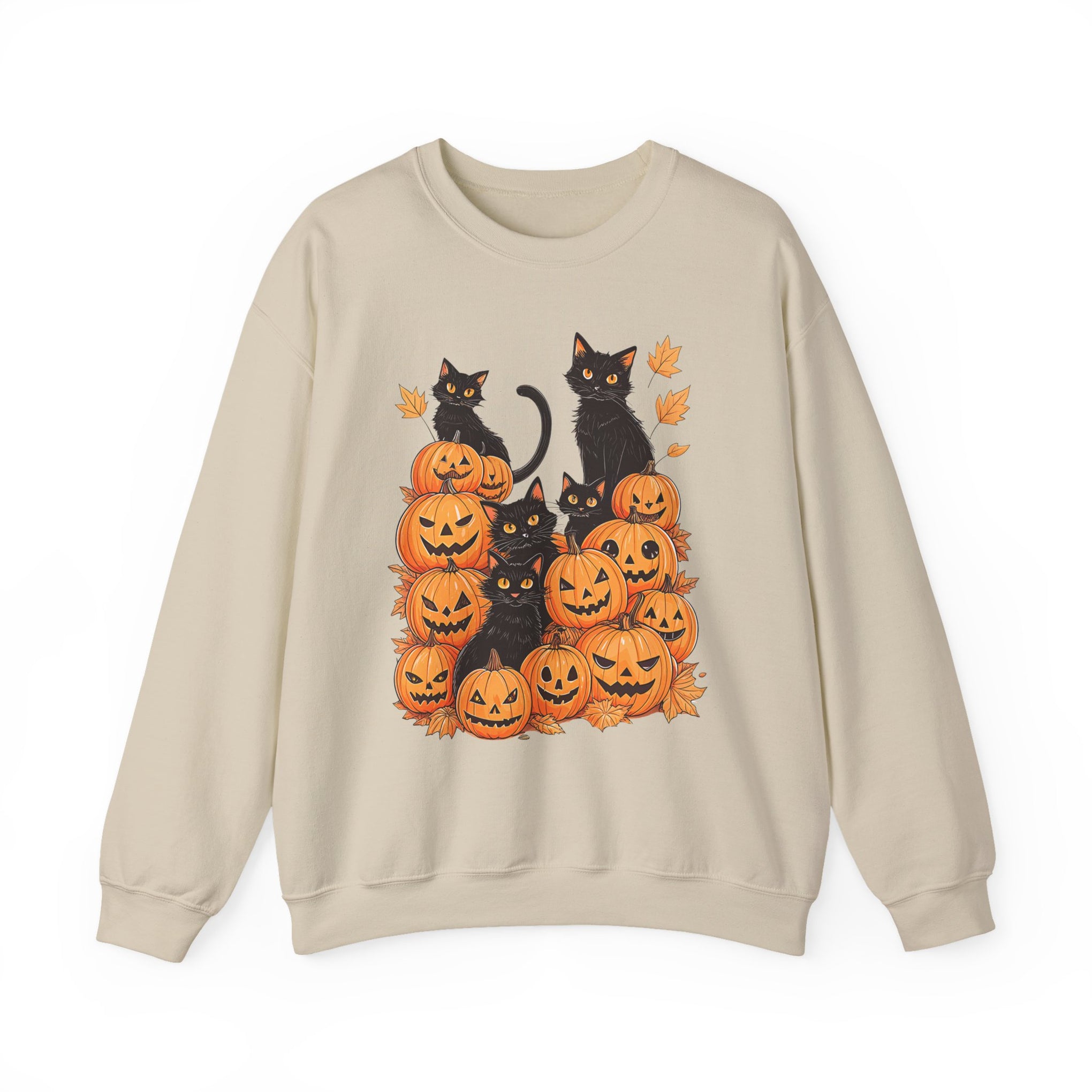 Halloween Black Cat Pumpkin Sweatshirt
