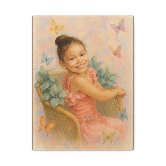 12x16 Vertical Custom Wall art Whimsical Butterfly Canvas Art - 1.5' Stretched Wall Décor