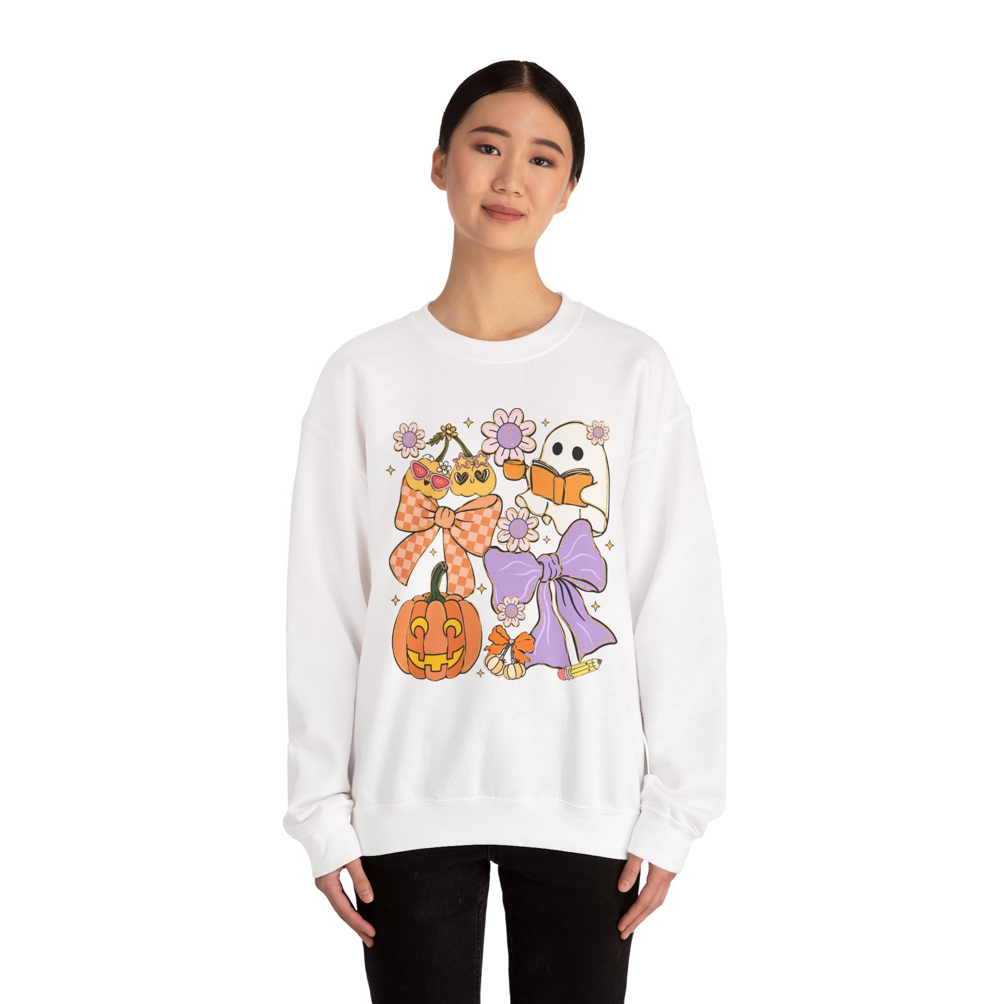 Spooky Teacher Halloween Coquette Sweatshirt - Vintage Style Fall Season Sweatshirt