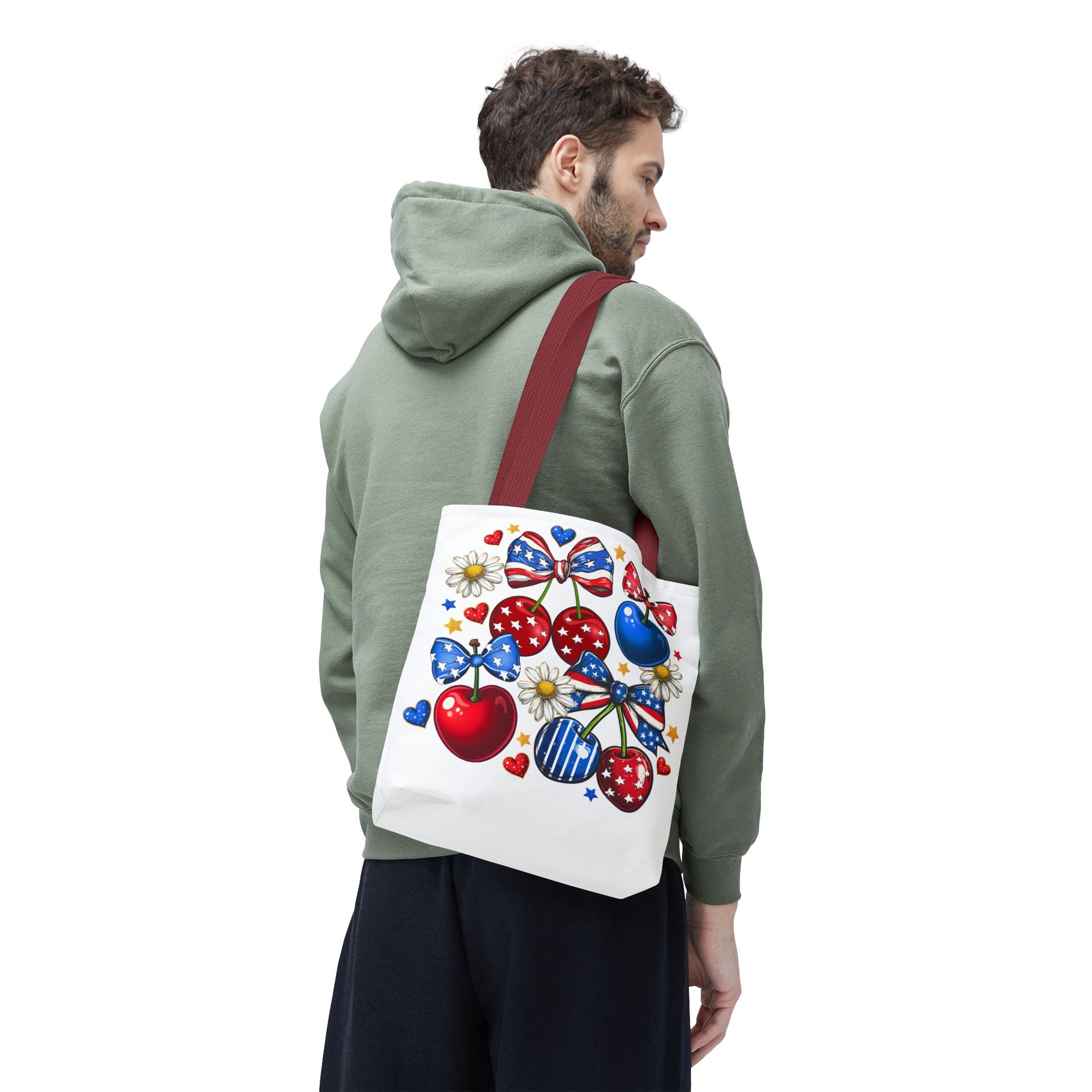 Patriotic Cherry Png, 4th of July Bag