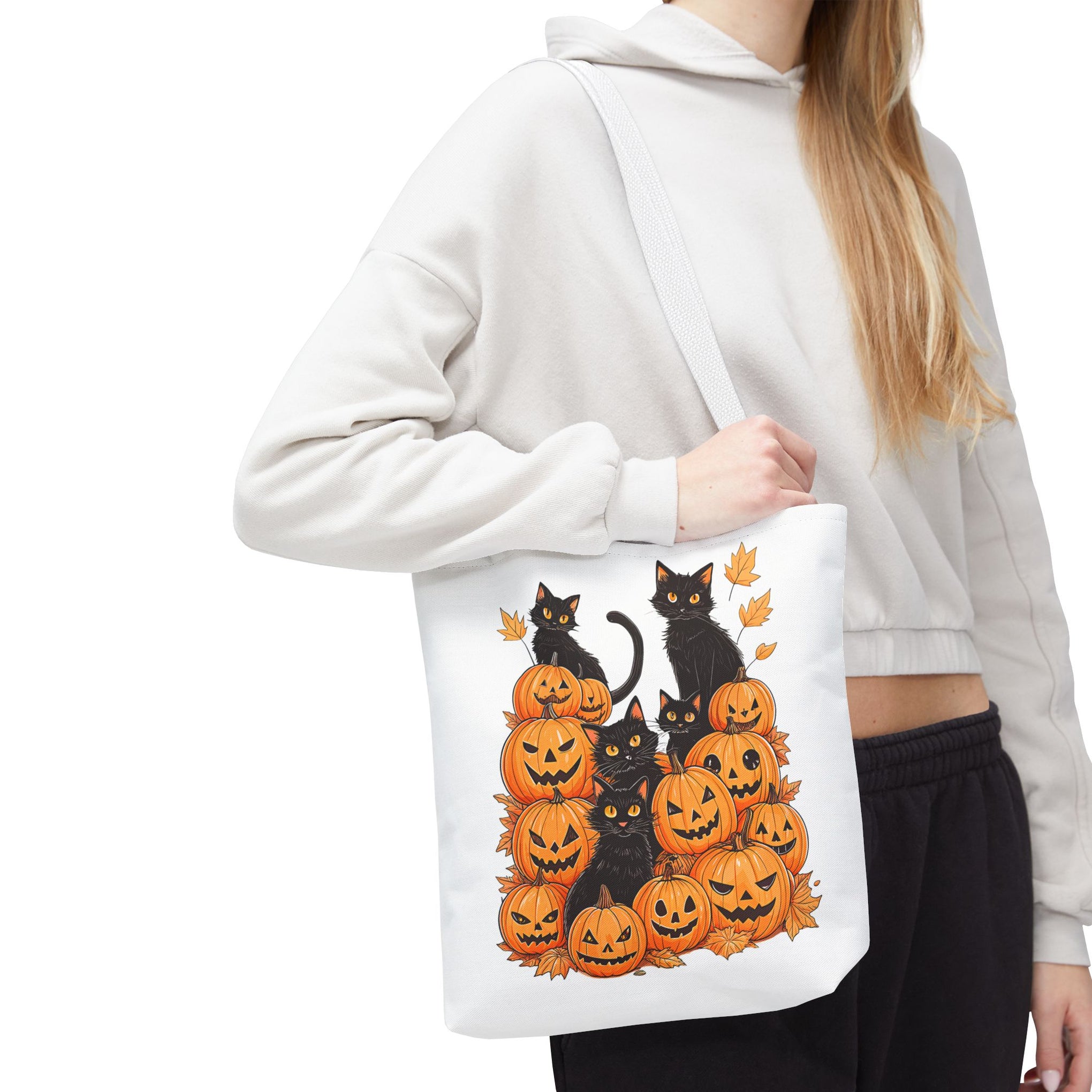 Halloween Black Cat Pumpkin Bag, Cute Halloween Must Halloween, Retro Halloween Bag