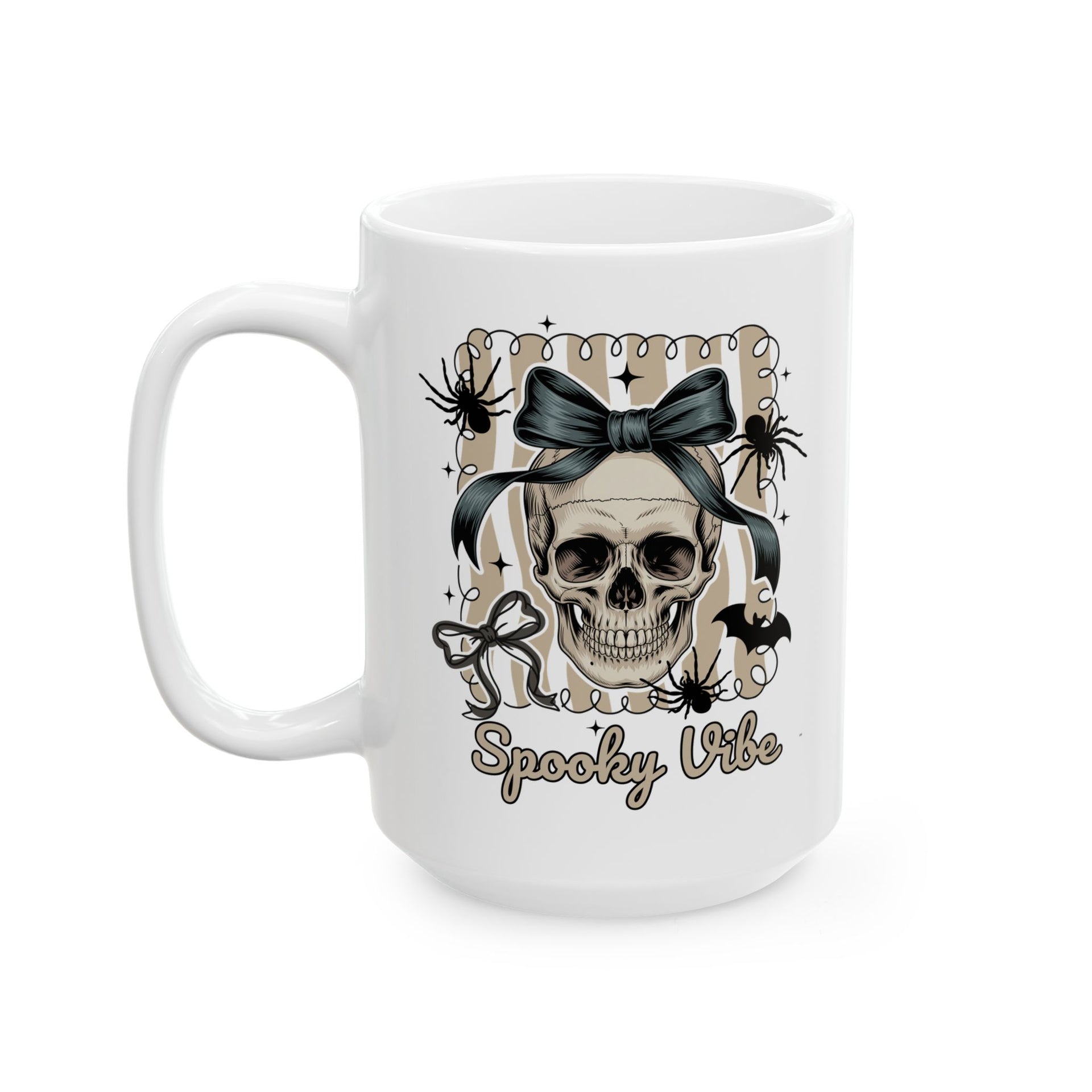 Halloween Coquette Bow Skull Preppy Cup