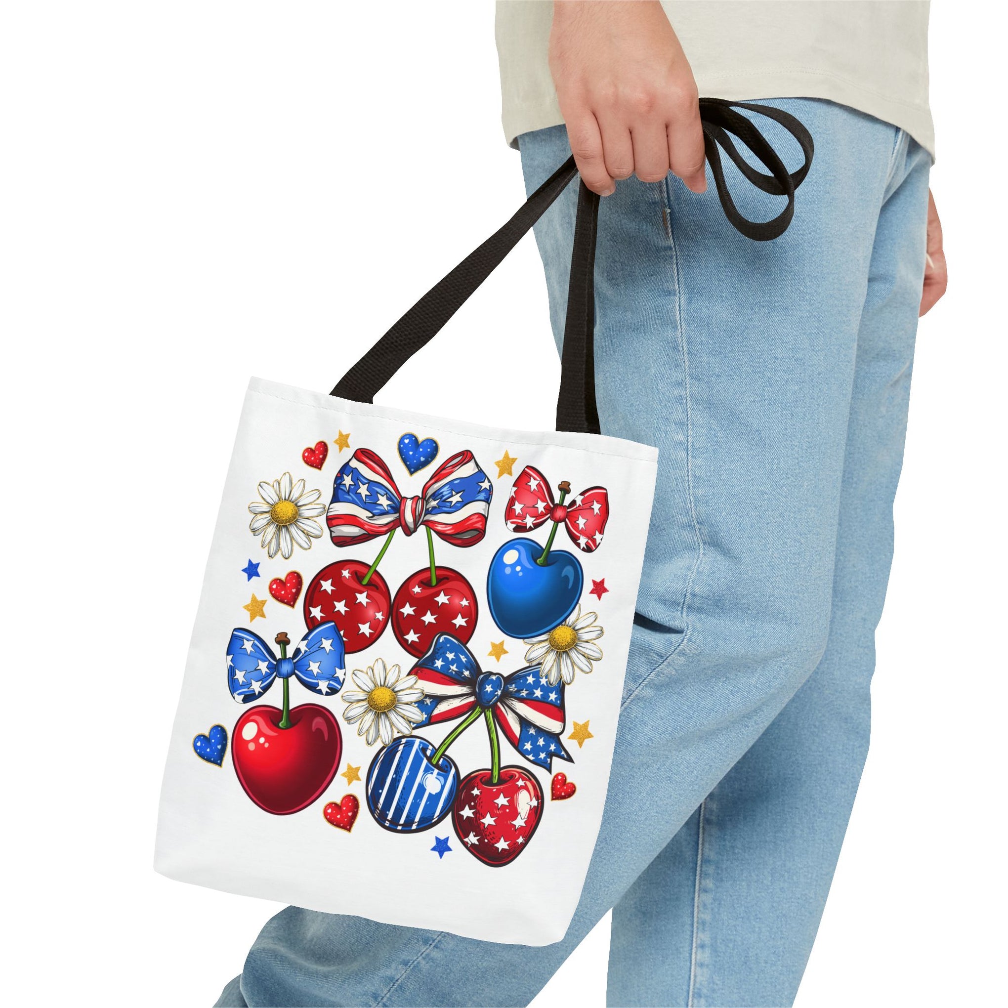 Patriotic Cherry Png, 4th of July Bag