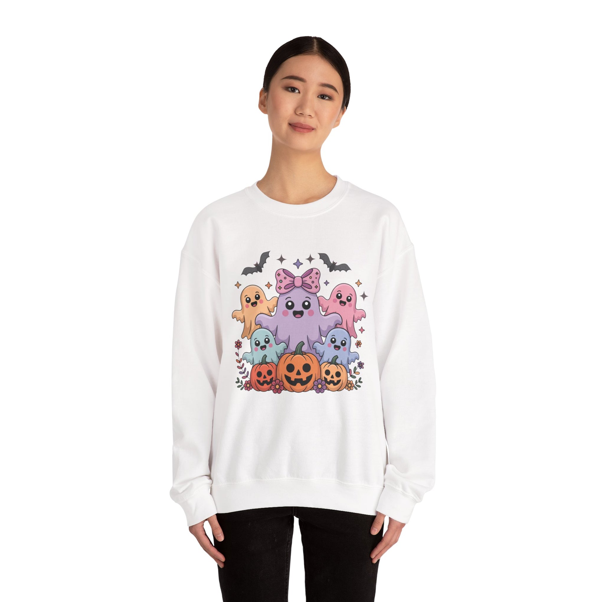 Iridescent Coquette Ghost Halloween Sweatshirt