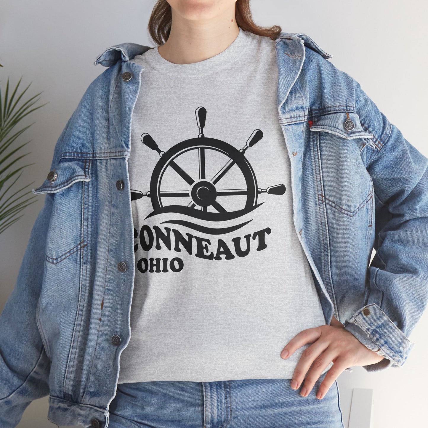 Nautical Wheel Conneaut Ohio Tee Shirt, Unisex Cotton Shirt, Movie Lovers Apparel, Cozy Family Tee