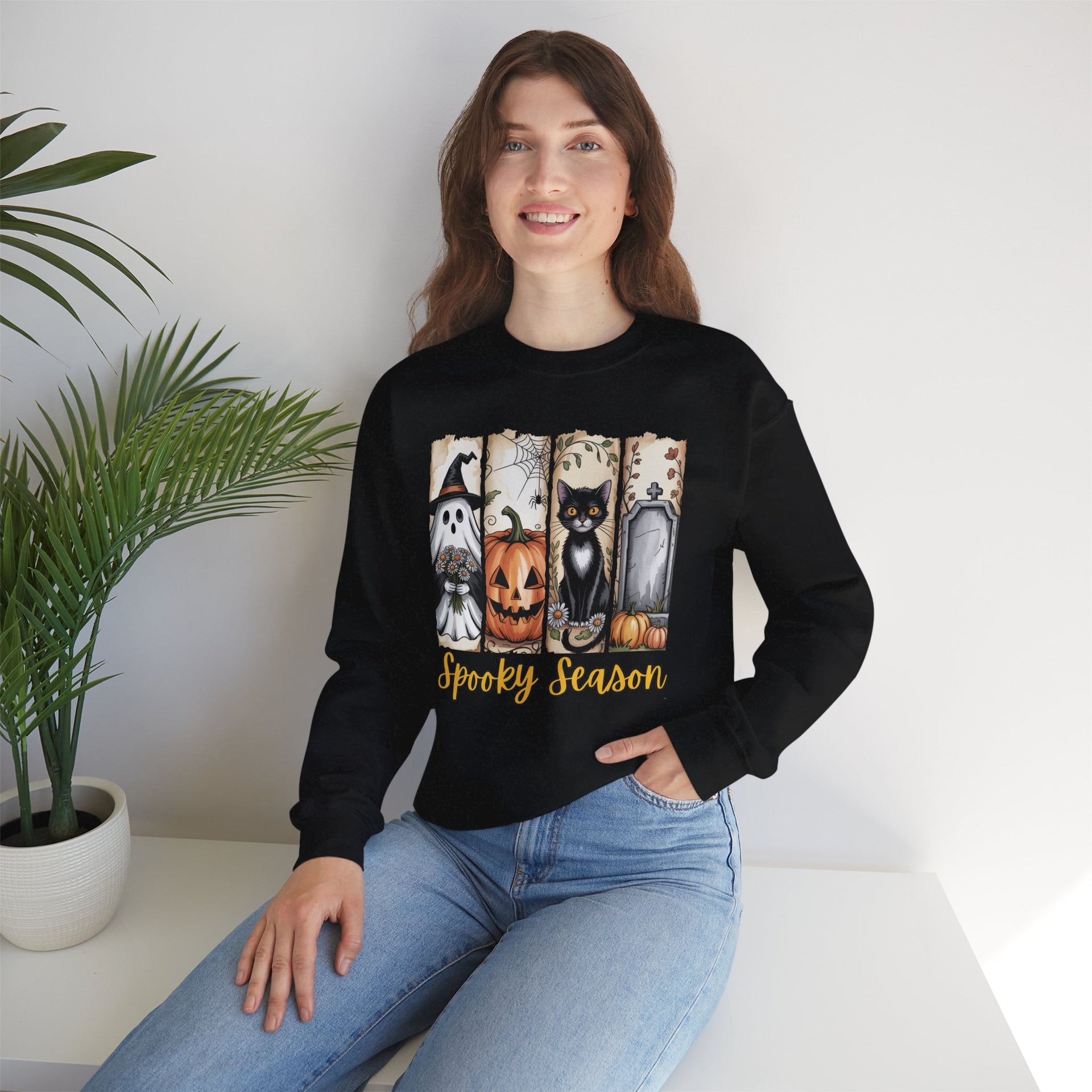 Spooky Season, Brushstroke Halloween, Cozy Sweatshirt, Halloween Sweatshirt
