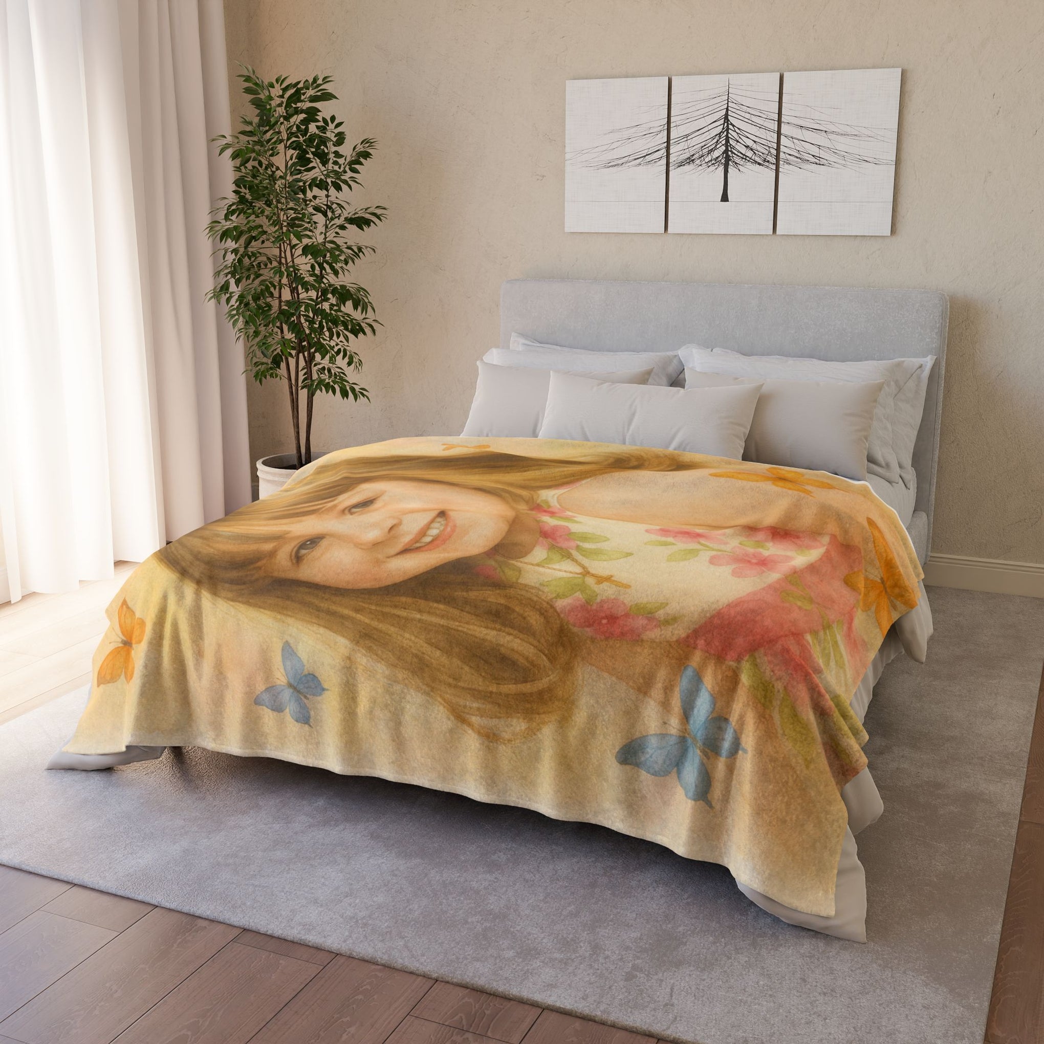 Custom Polyester Blanket, 3 sizes to choose from - Cozy Nature-Inspired Throw for Kids & Family