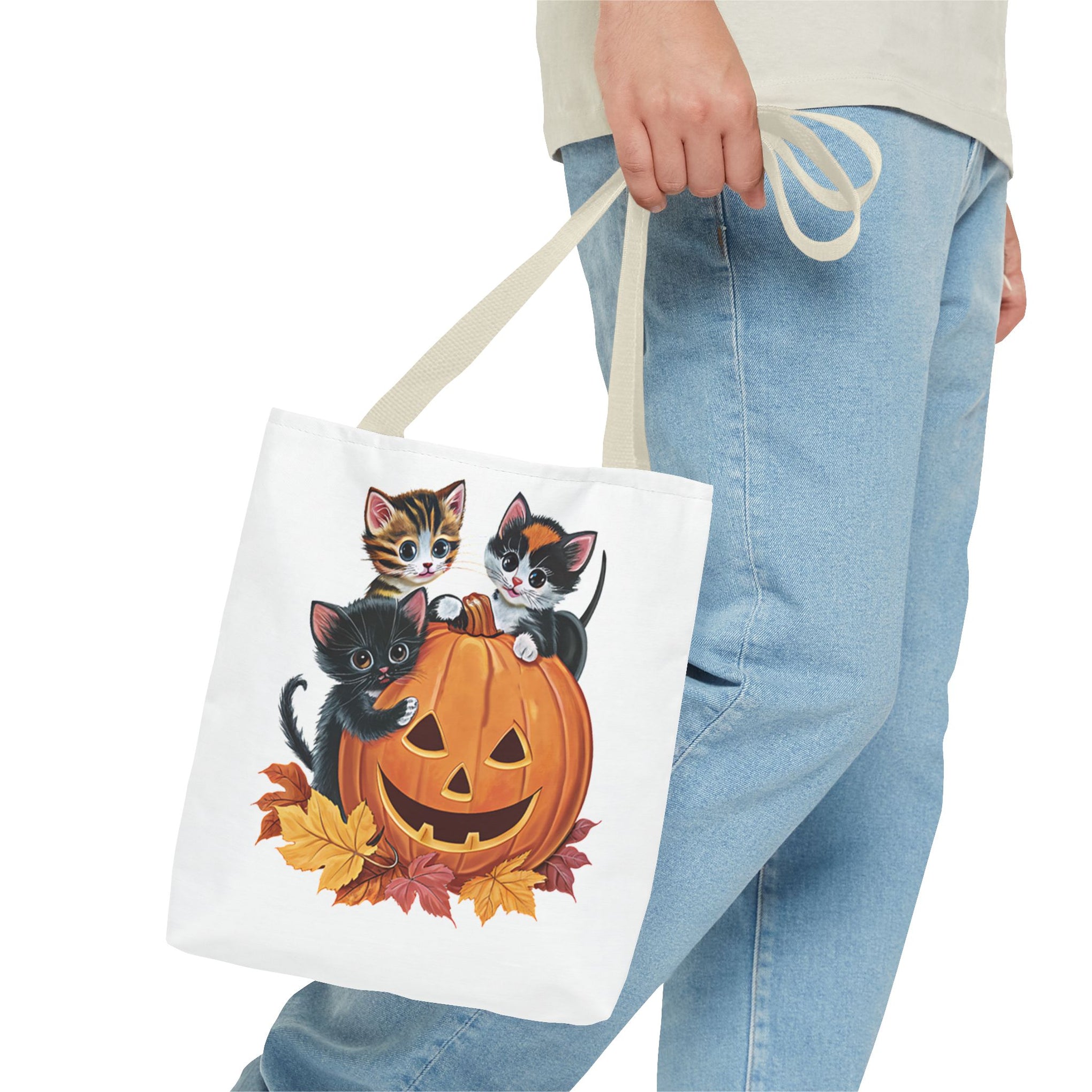 Cute Kittens Halloween Pumpkin Bag, Cute Halloween, Retro Halloween Bag