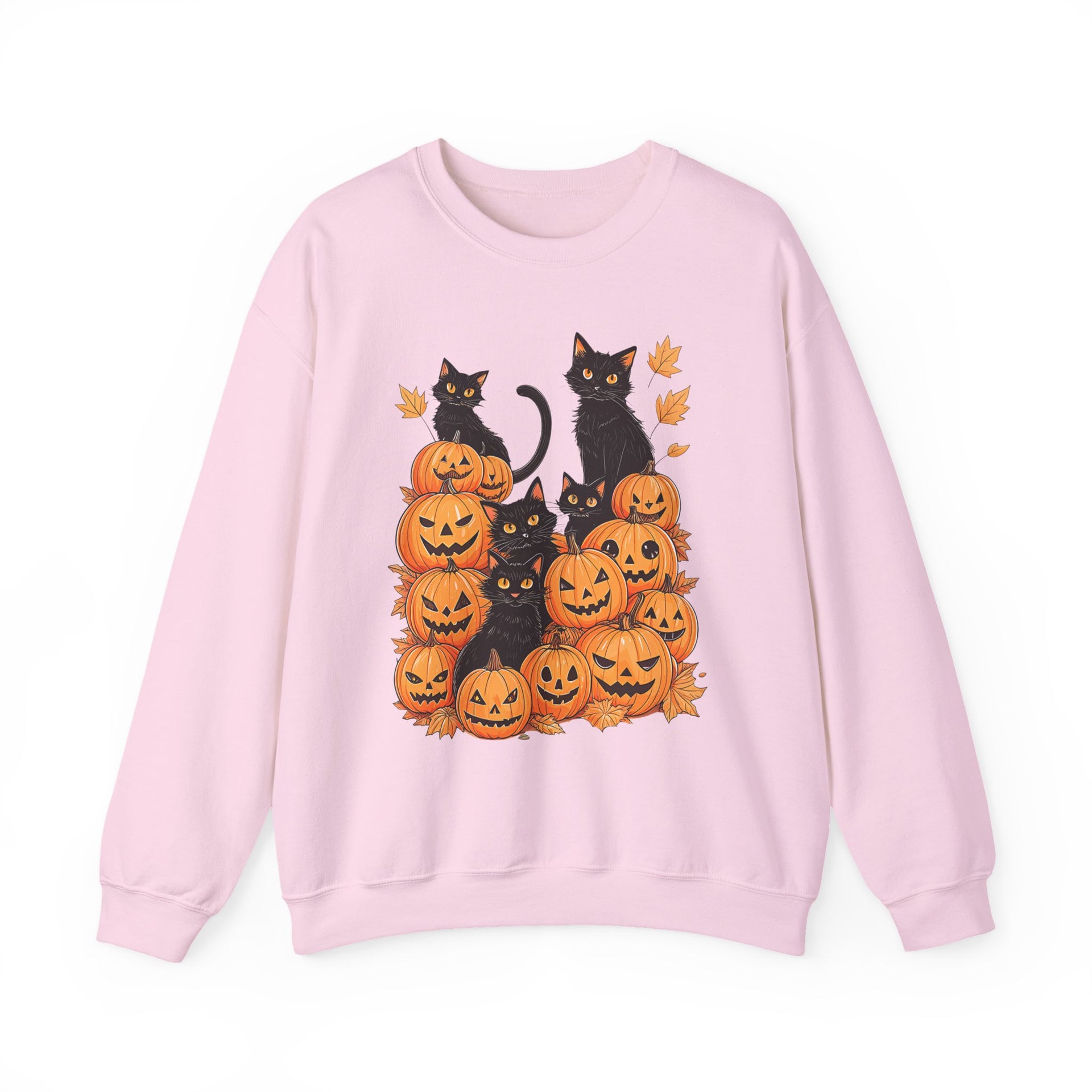 Halloween Black Cat Pumpkin Sweatshirt